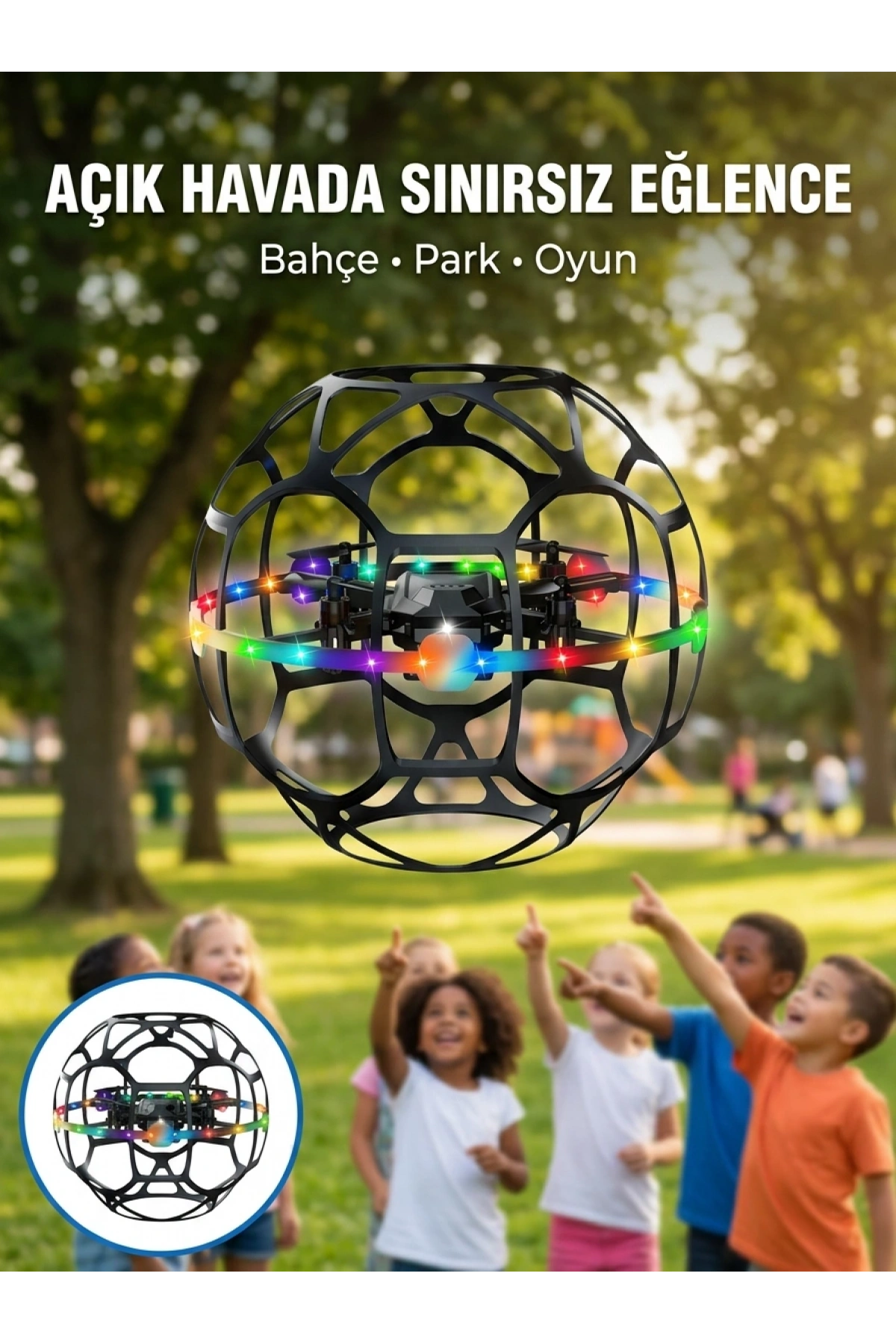 Koruyucu Kafesli Dron El Hareketiyle Kontrol Edilebilen Uçan