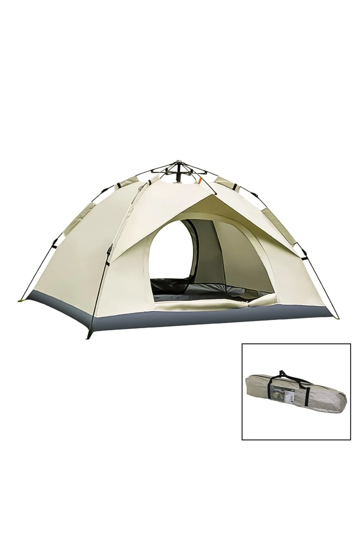 KREM - ÇİFT ASTARLI OTOMATİK KAMP ÇADIR 200X200X135CM AC-6635 (5047)