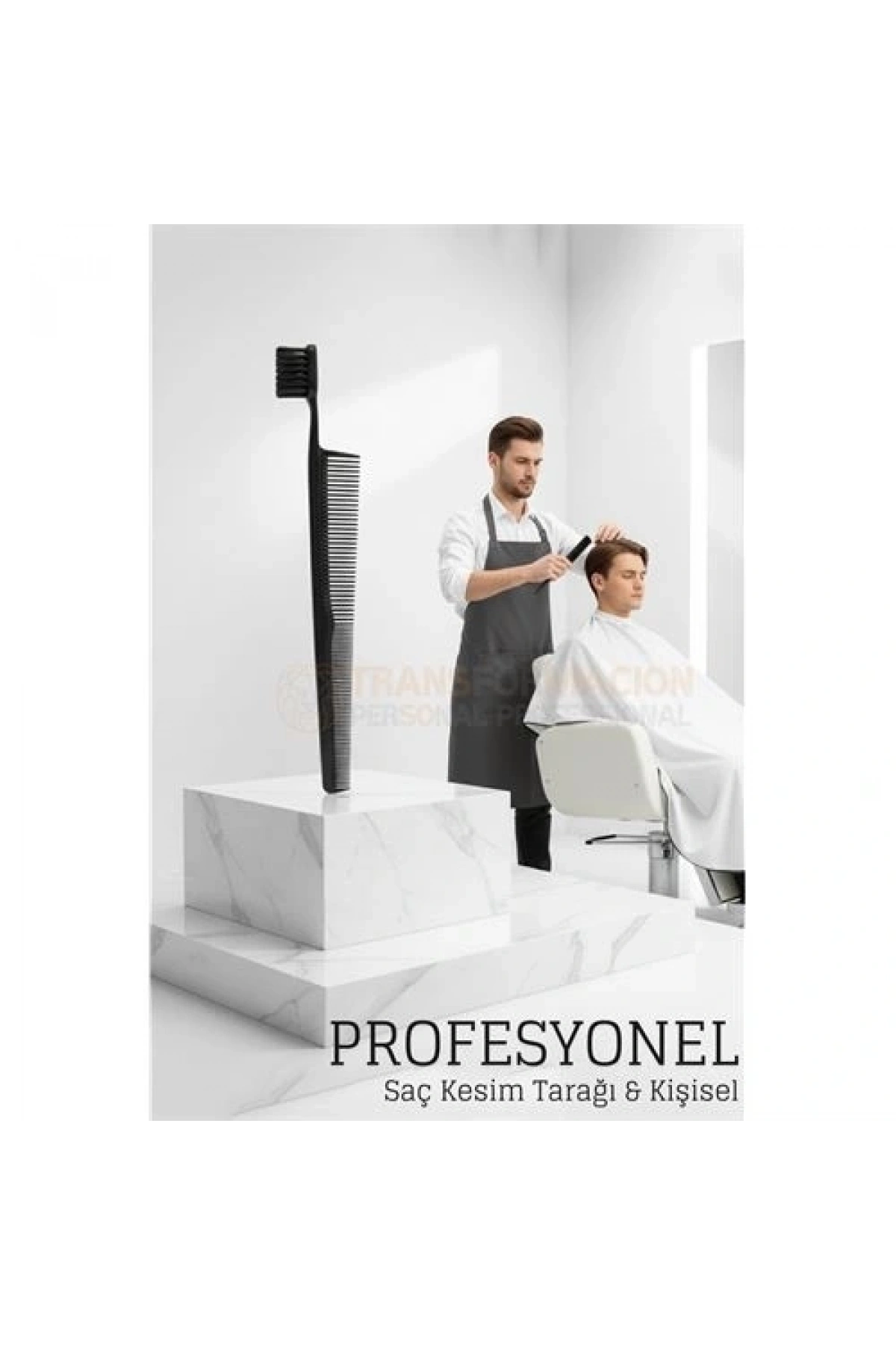 Kuaför Saç Kesim Tarağı - Profesyonel Mini Fade Fırçalı Tasarım Berber Kesim Tarağı