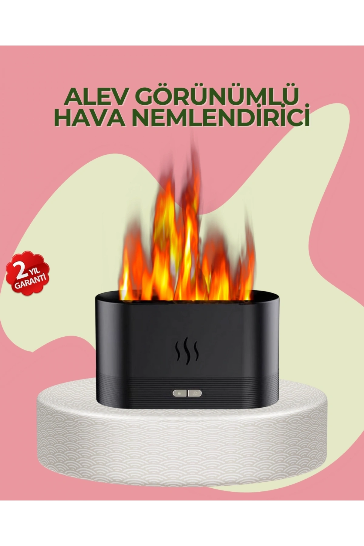 Kumandalı Alev Görünümlü LED Hava Nemlendirici Buhar Makinesi