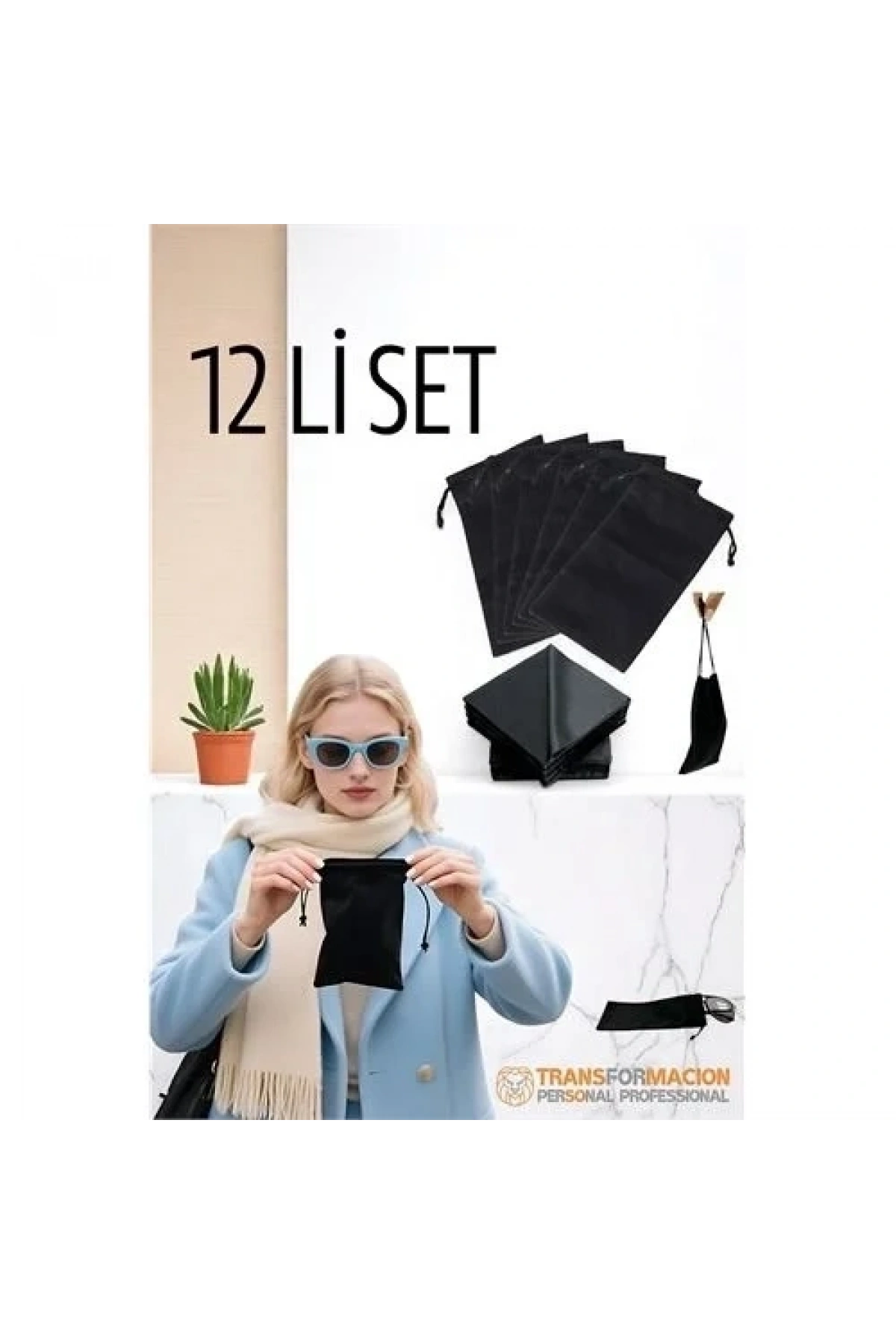 Kumaş Gözlük Kılıfı 6+6 Kılıf+bezli Set