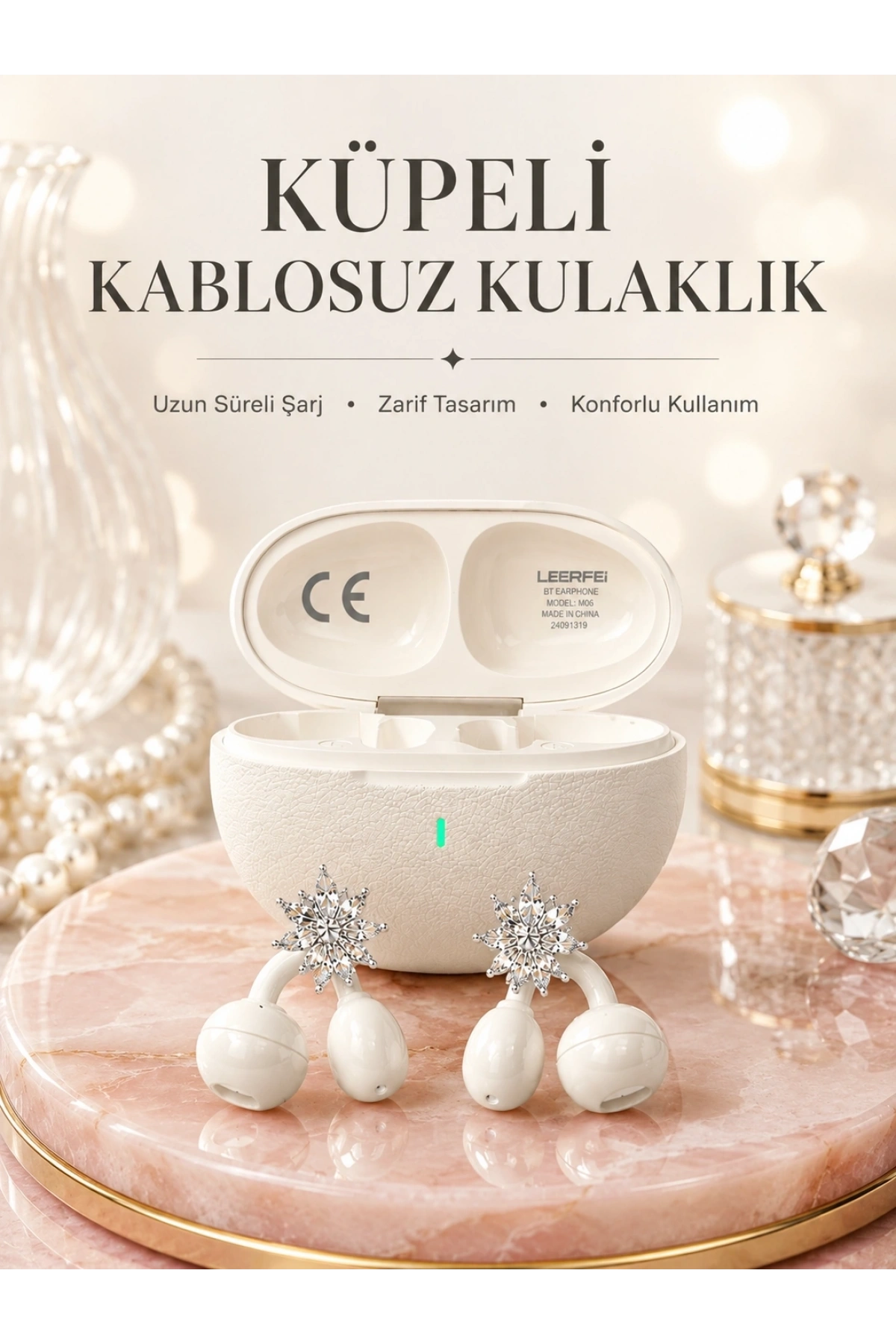 Küpeli Kablosuz Kulaklık Uzun Süreli Batarya Performansı