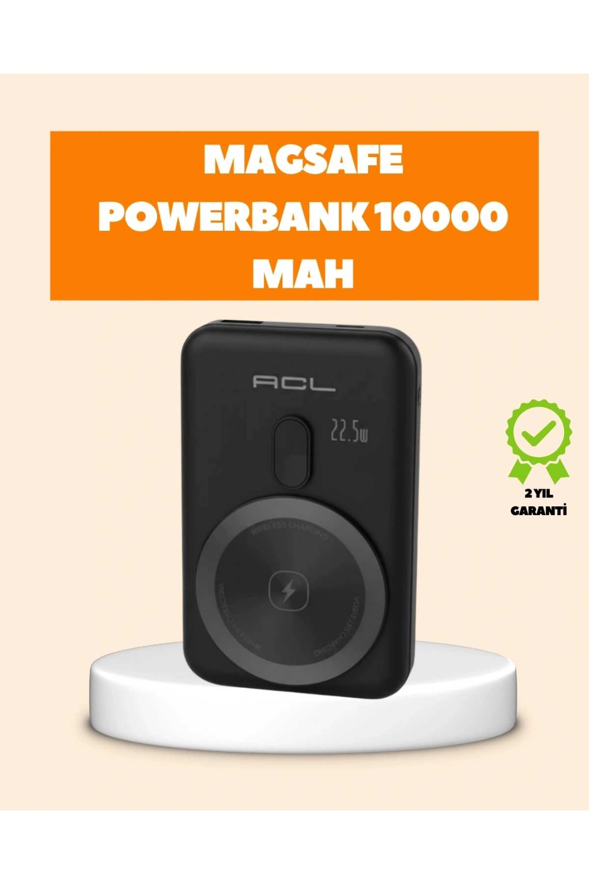 LCD Ekranlı Kablosuz Powerbank Type C ve USB Çıkışlı