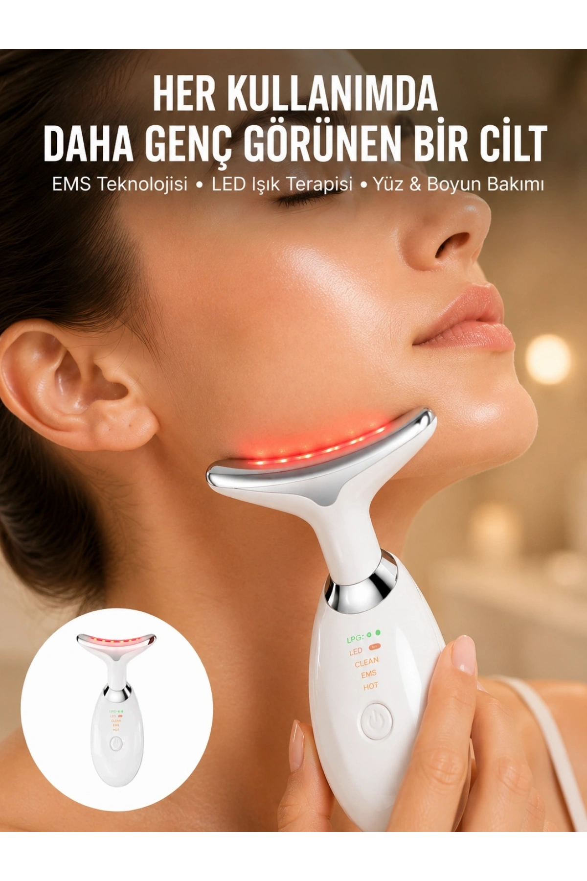 LED Işık Destekli Kırışıklık Karşıtı Yüz Bakım Aleti Yeni Nesil
