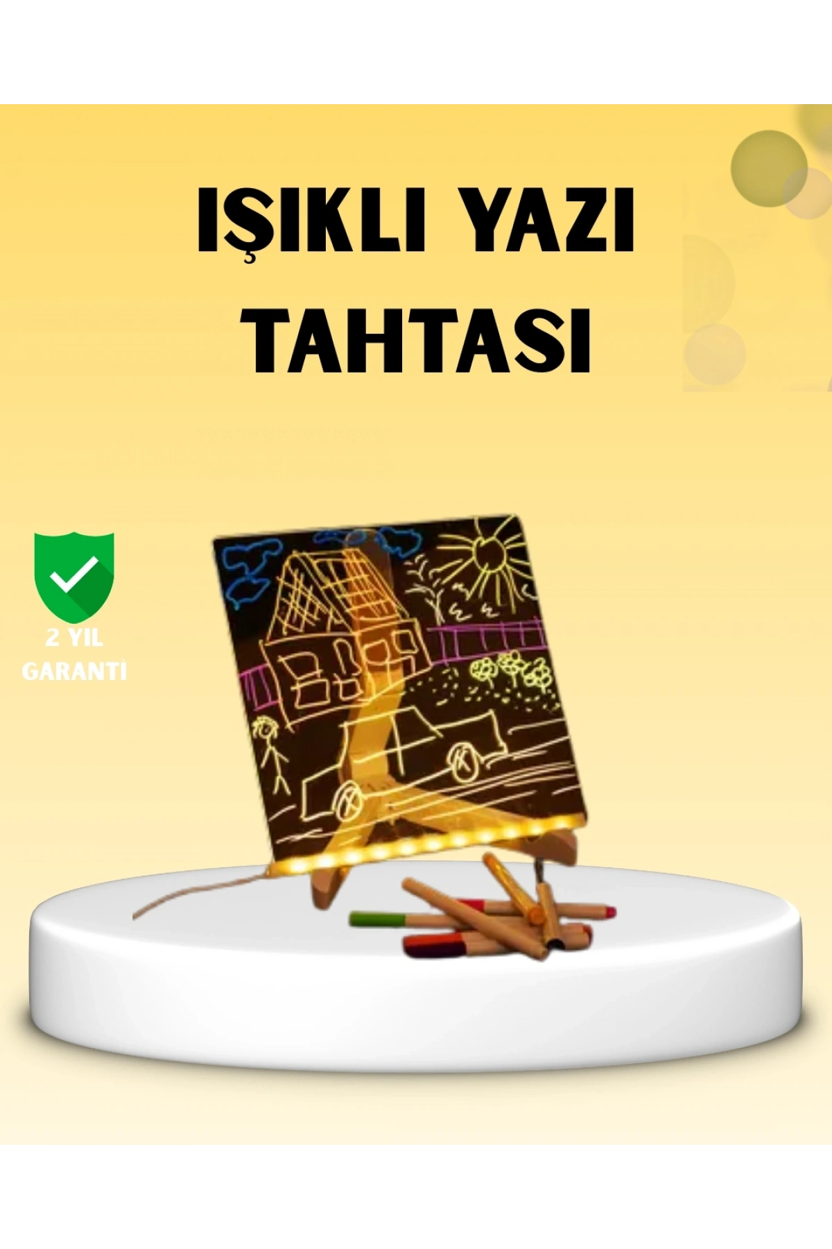 LED Işıklı Akrilik Yazı Tahtası Renkli Kalem Setiyle