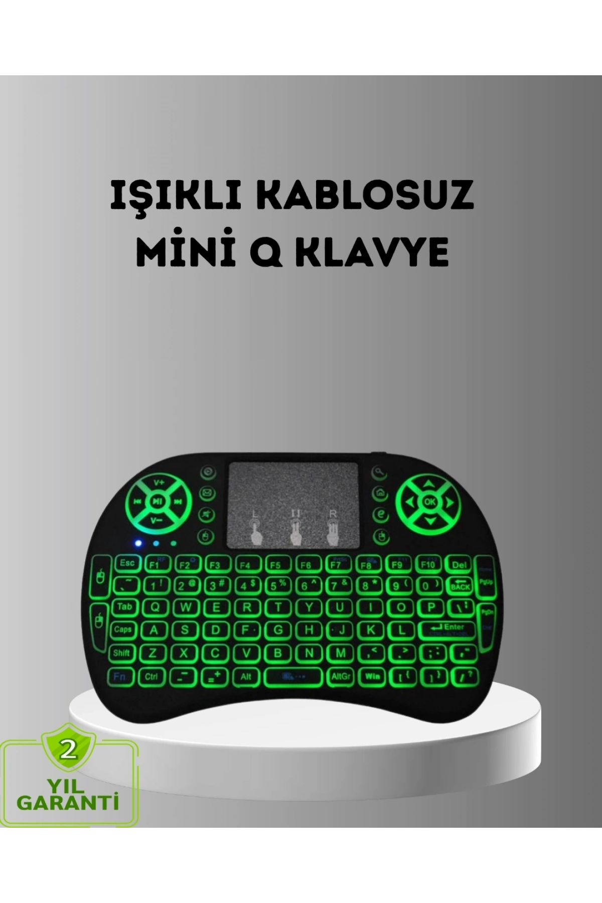 LED Işıklı Q Klavye – Touchpad, Numerik Tuş Takımı ve Multimedya Kısayolları