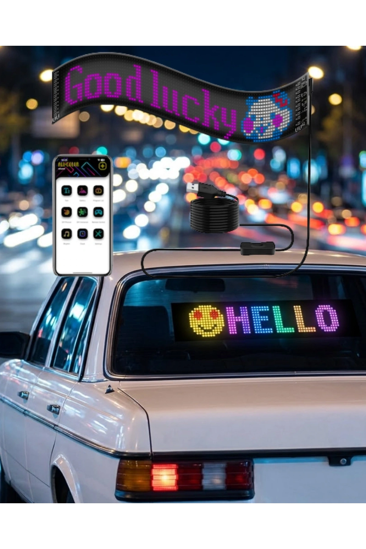 LED Matrix Panel RGB Yazı Yazma Animasyonlu Telefon Kontrollü Akıllı Ekran