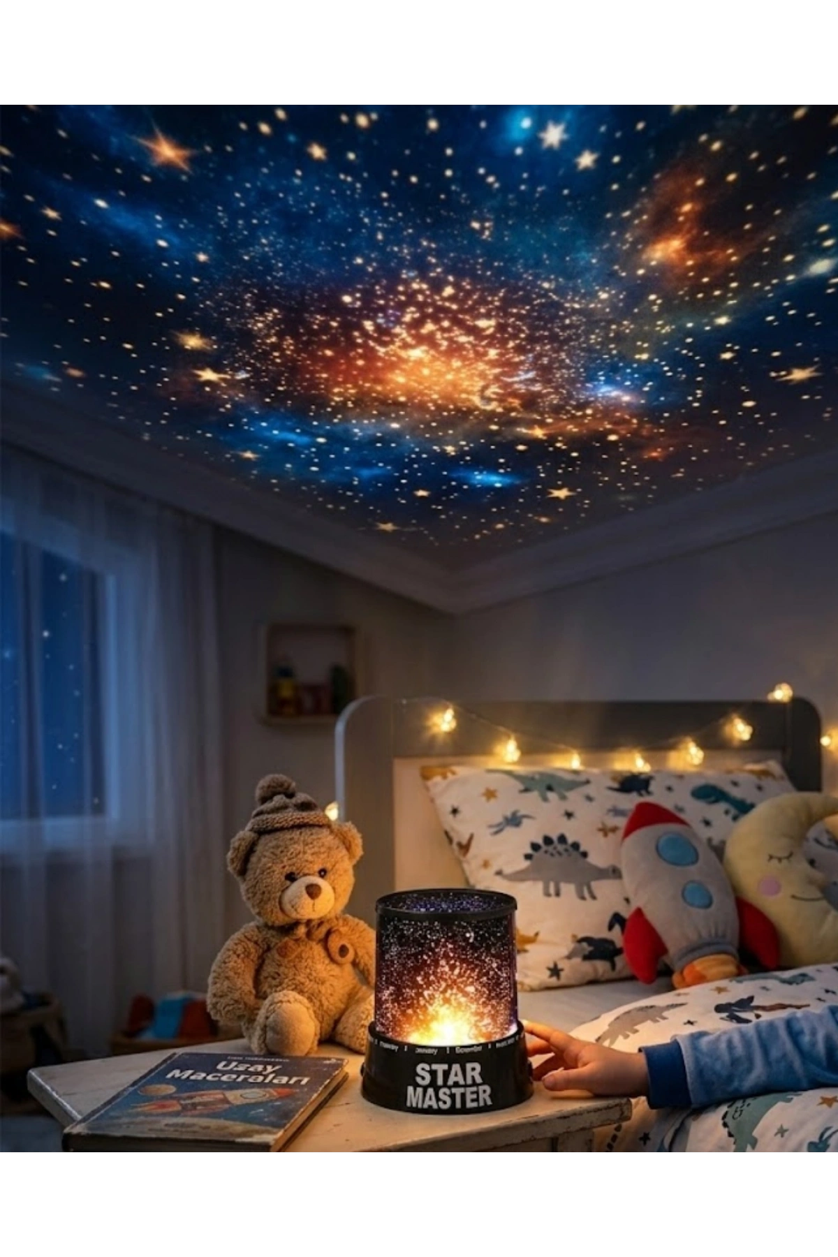 LED Yıldız Projeksiyon Lambası Romantik Oda Atmosfer Işığı