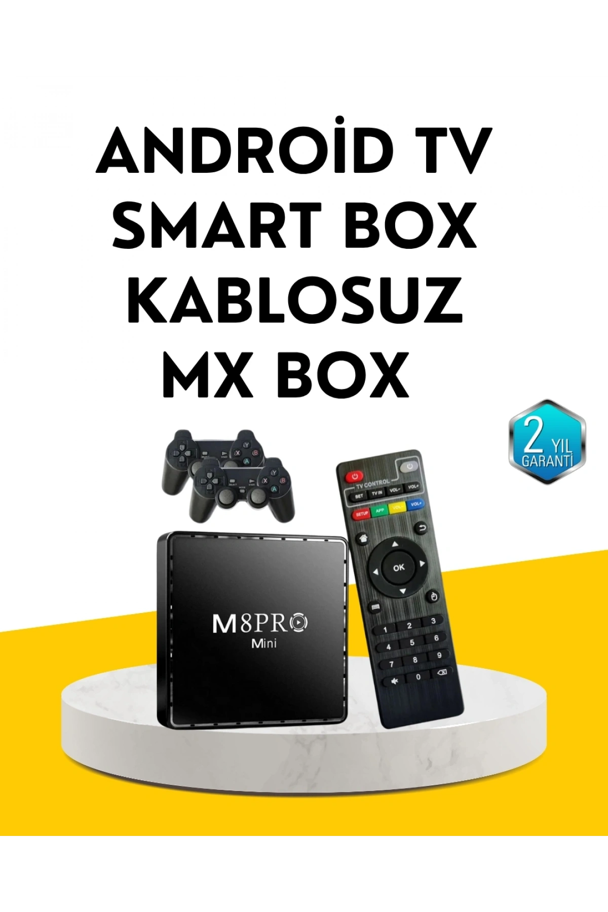 M8Pro Android TV Box ve Retro Oyun Konsolu – 10K Ultra HD Görüntü