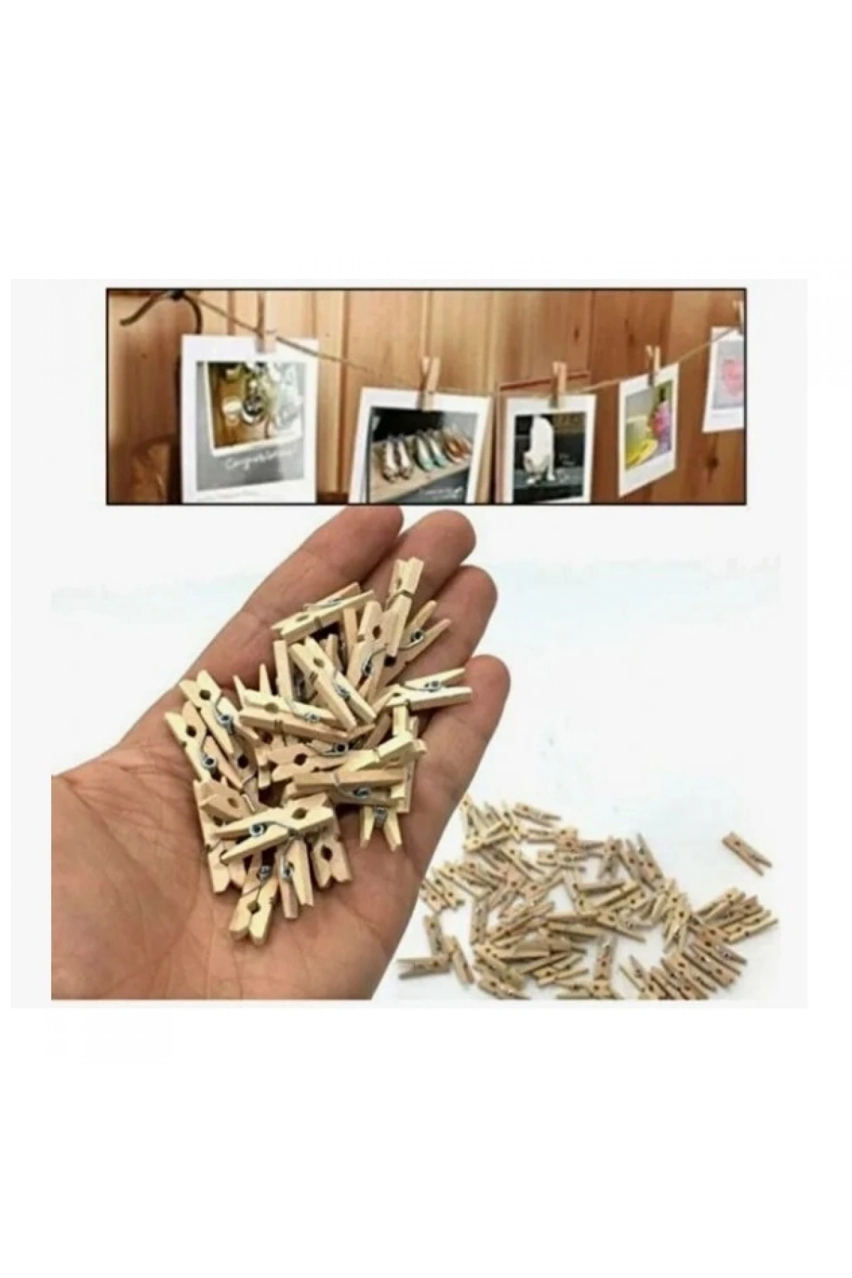 Mandal Mini Ahşap Mandal (10 Adet)