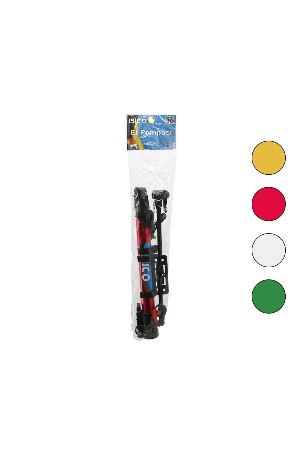 MANDALLI UÇ MİNİ EL POMPASI BİSİKLET- TOP BİSİKLET MONTAJ APARATLI 30CM HORTUM - TOP İĞNE - UÇ (5047)