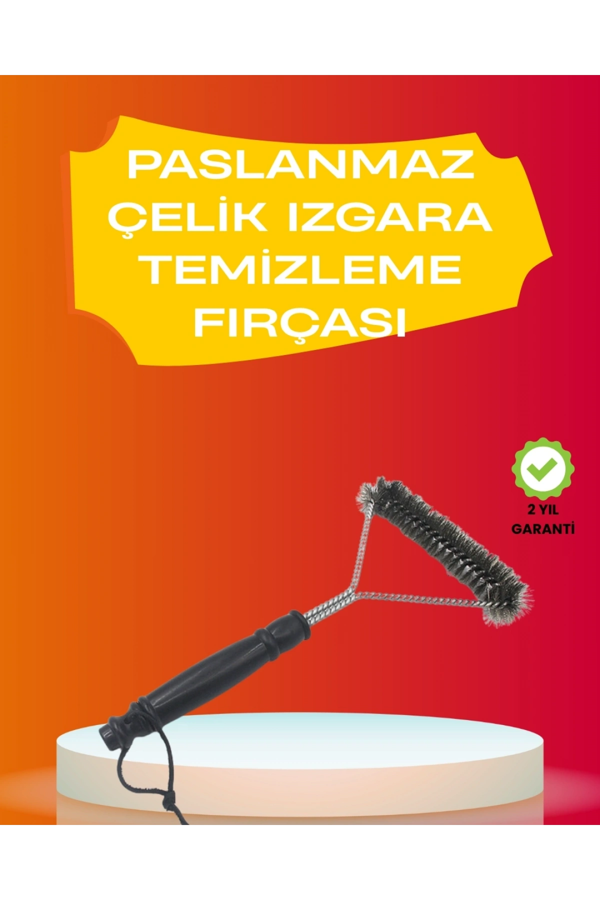 Mangal Izgara Temizleme Fırçası Pas Tutmaz Çelik Telli