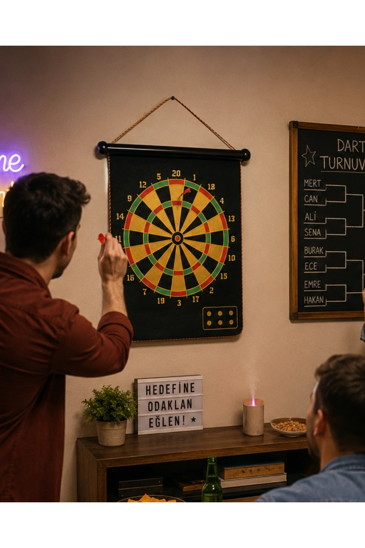 Manyetik Dart Oyunu Katlanabilir Güvenli Dart Seti 6 Ok Hediyeli
