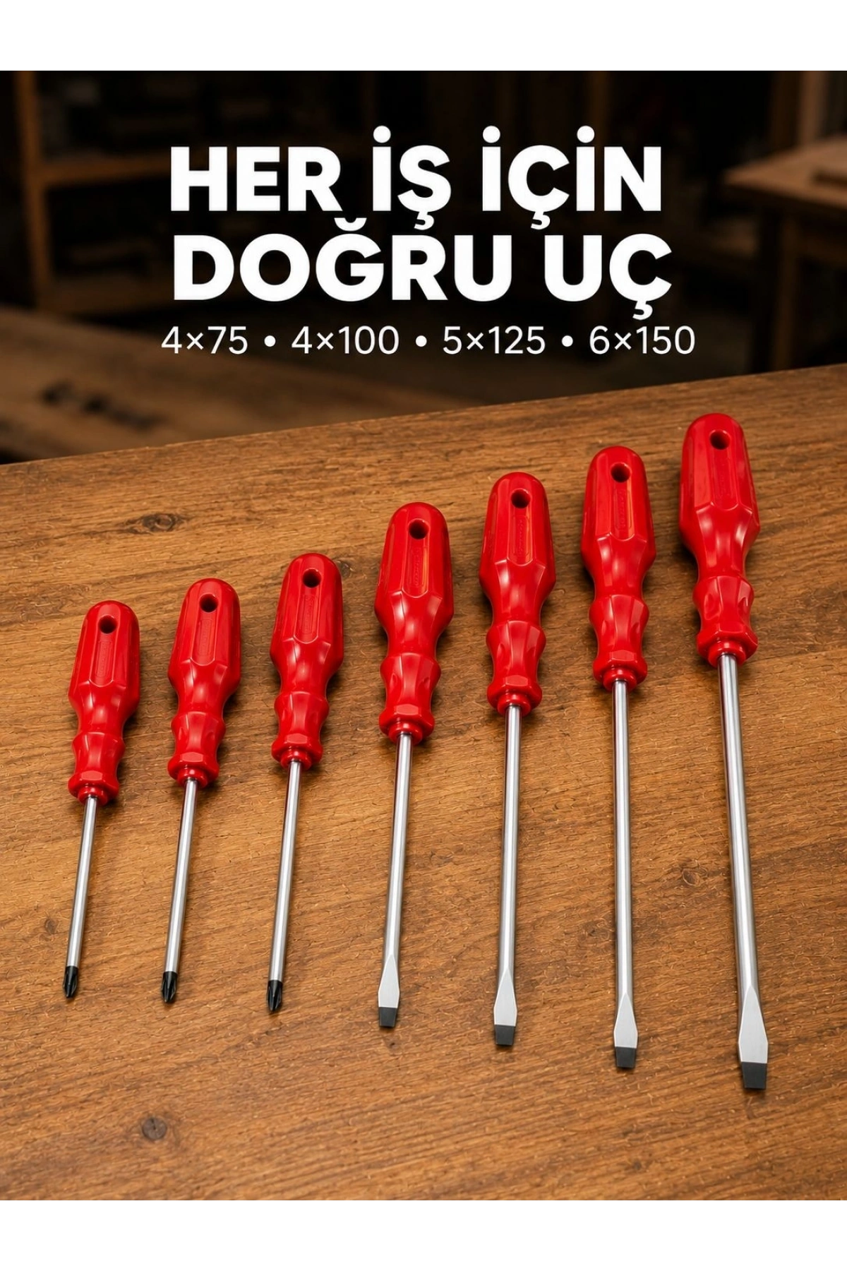 Manyetik Uçlu 7 Parça Tornavida Seti Düz ve Yıldız Tornavida