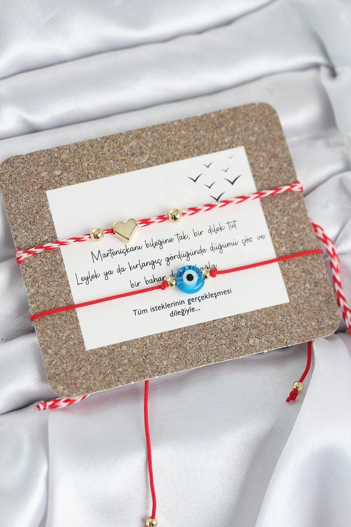 Marteniçka Bileklik 2li Nazar ve Kalp Model