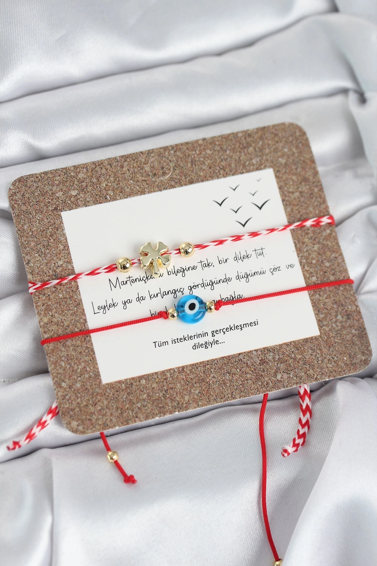 Marteniçka Bileklik 2li Yonca ve Nazarlı Model