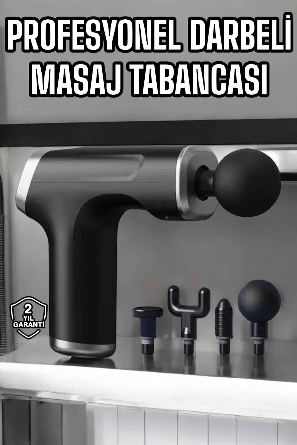 Masaj Tabancası 4 Başlıklı Kas ve Vücut Ağrıları İçin Şarjlı Darbeli