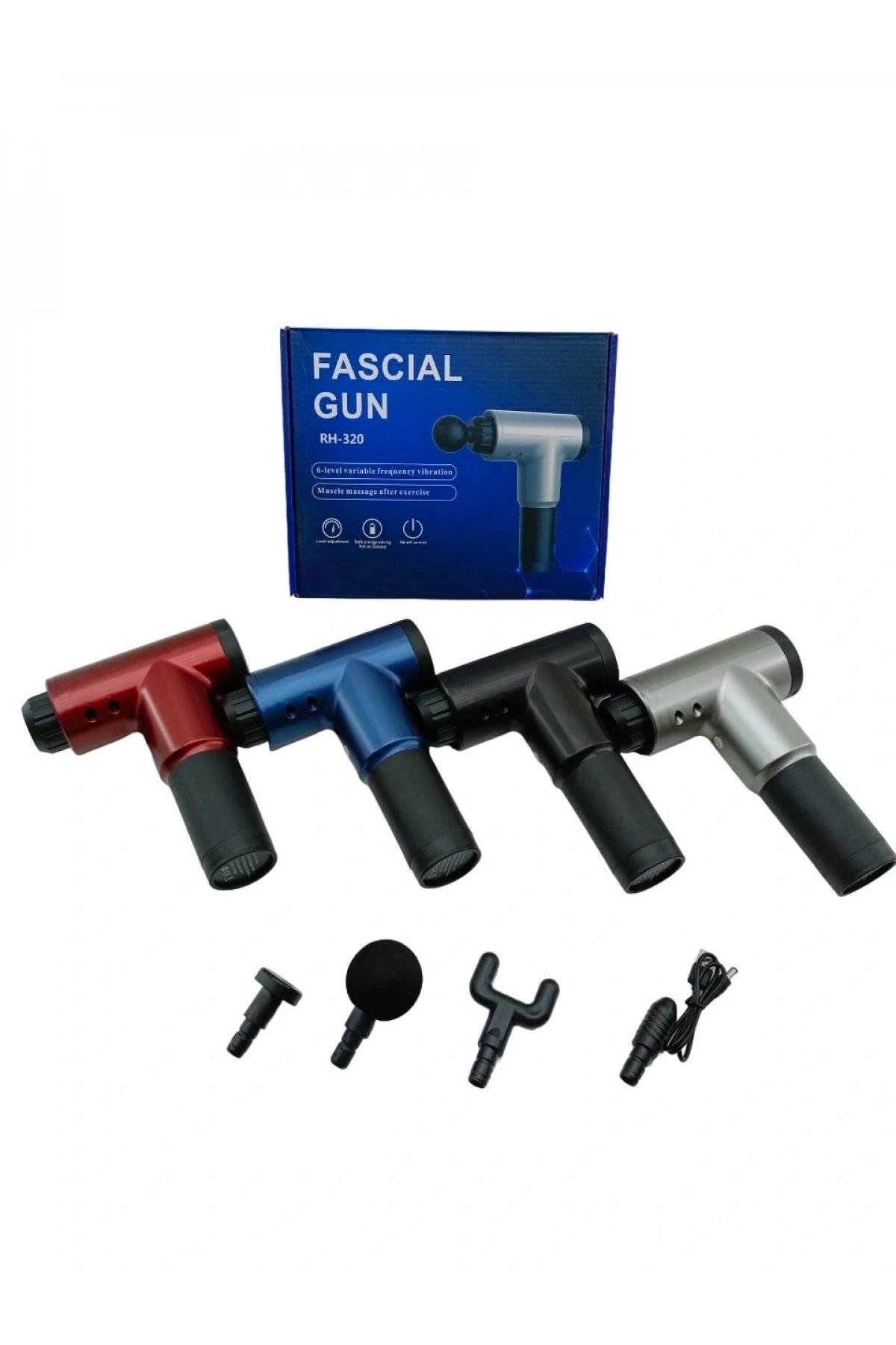 MASAJ TABANCASI ALETİ  4PCS BAŞLIK   6 KADEME HIZ SEVİYESİ   USB ŞARJLI (5047)