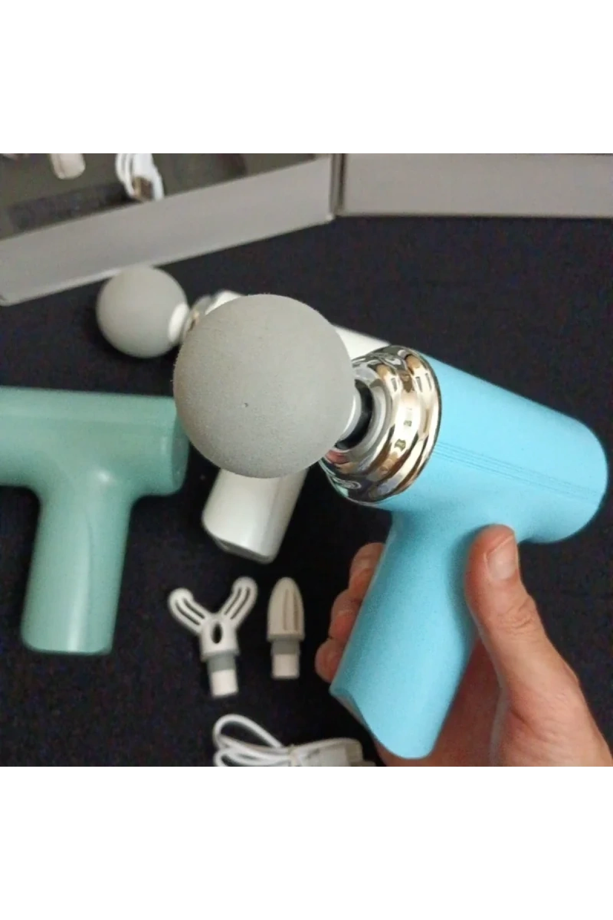 Masaj Tabancası Darbeli Titreşimli 4 Başlıklı Profesyonel Şarjlı Mini Masaj Aleti (5047)