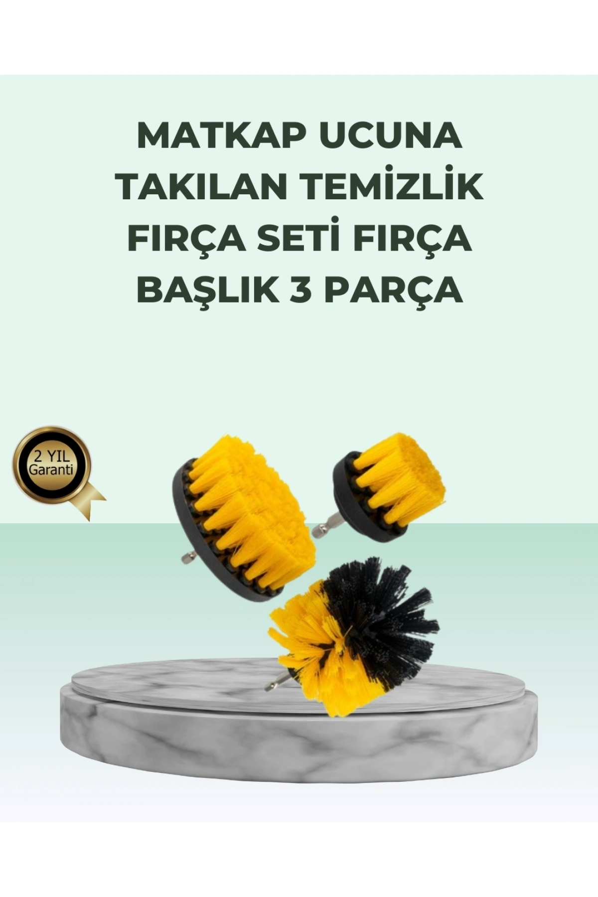 Matkap Uyumlu Temizlik Fırçası Seti 3’lü Çok Amaçlı