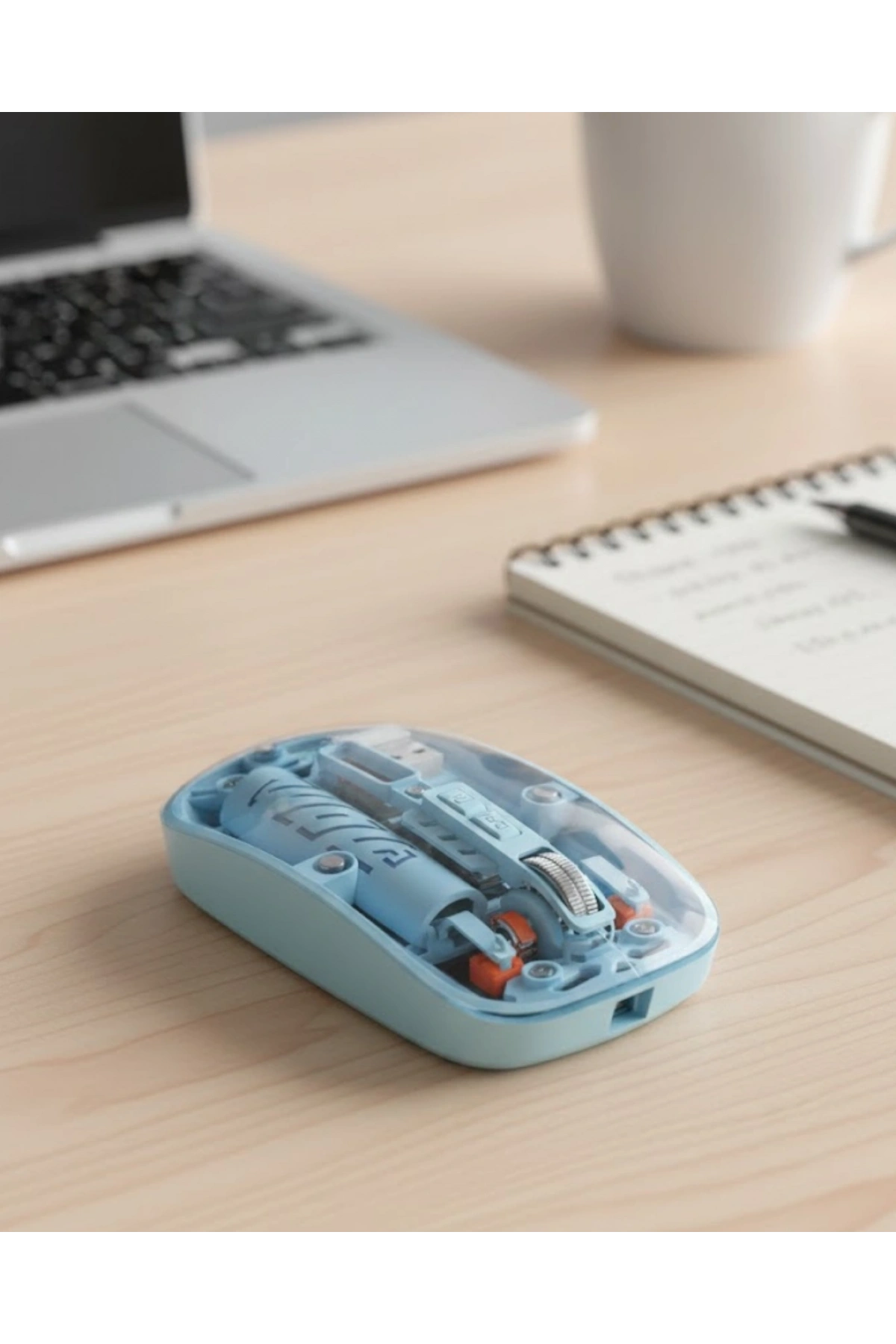 Mavi Kablosuz Mouse Bluetooth ve USB Çift Mod Bağlantılı