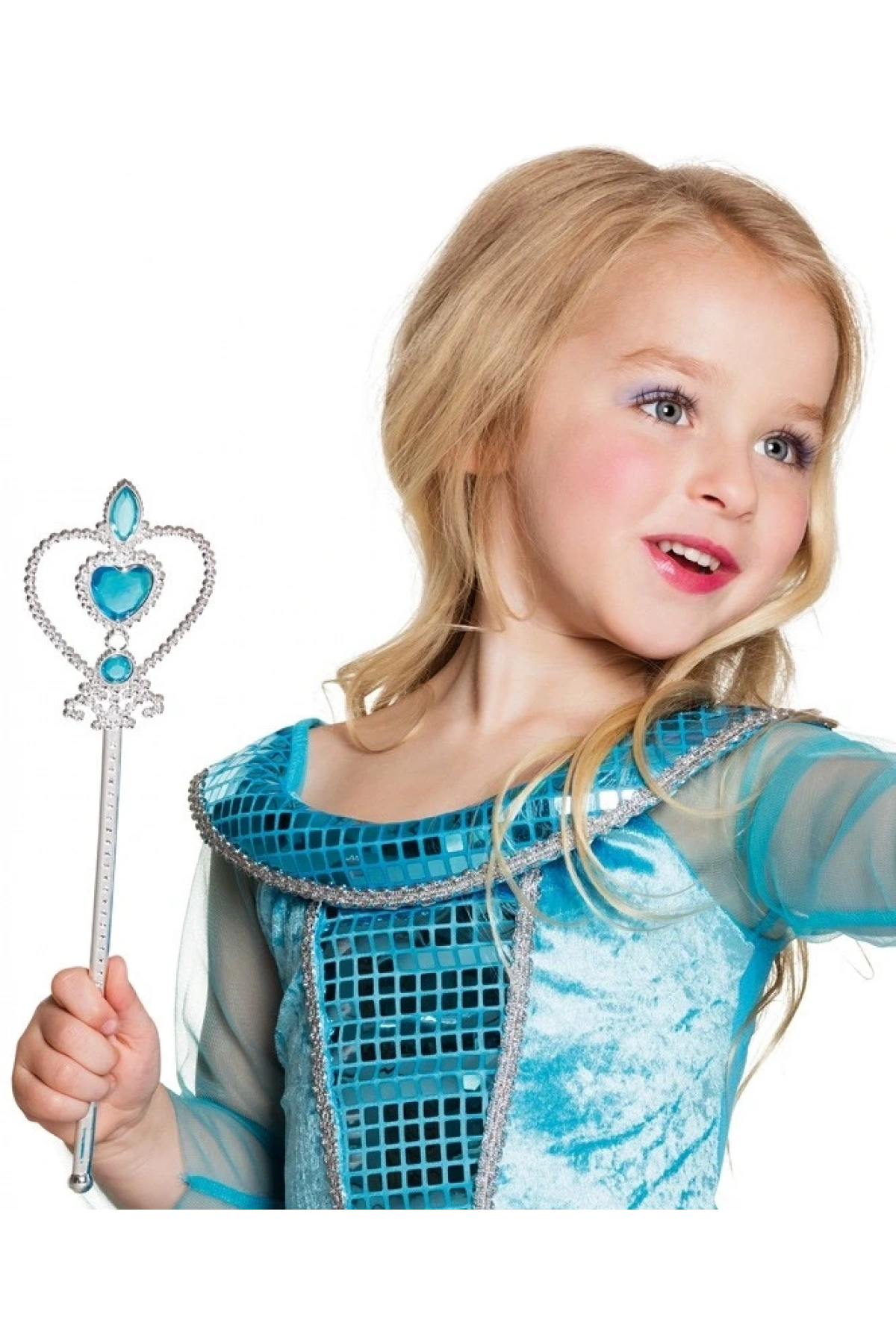 Mavi Renk Kalp İşlemeli Karlar Ülkesi Elsa Asası (5047)