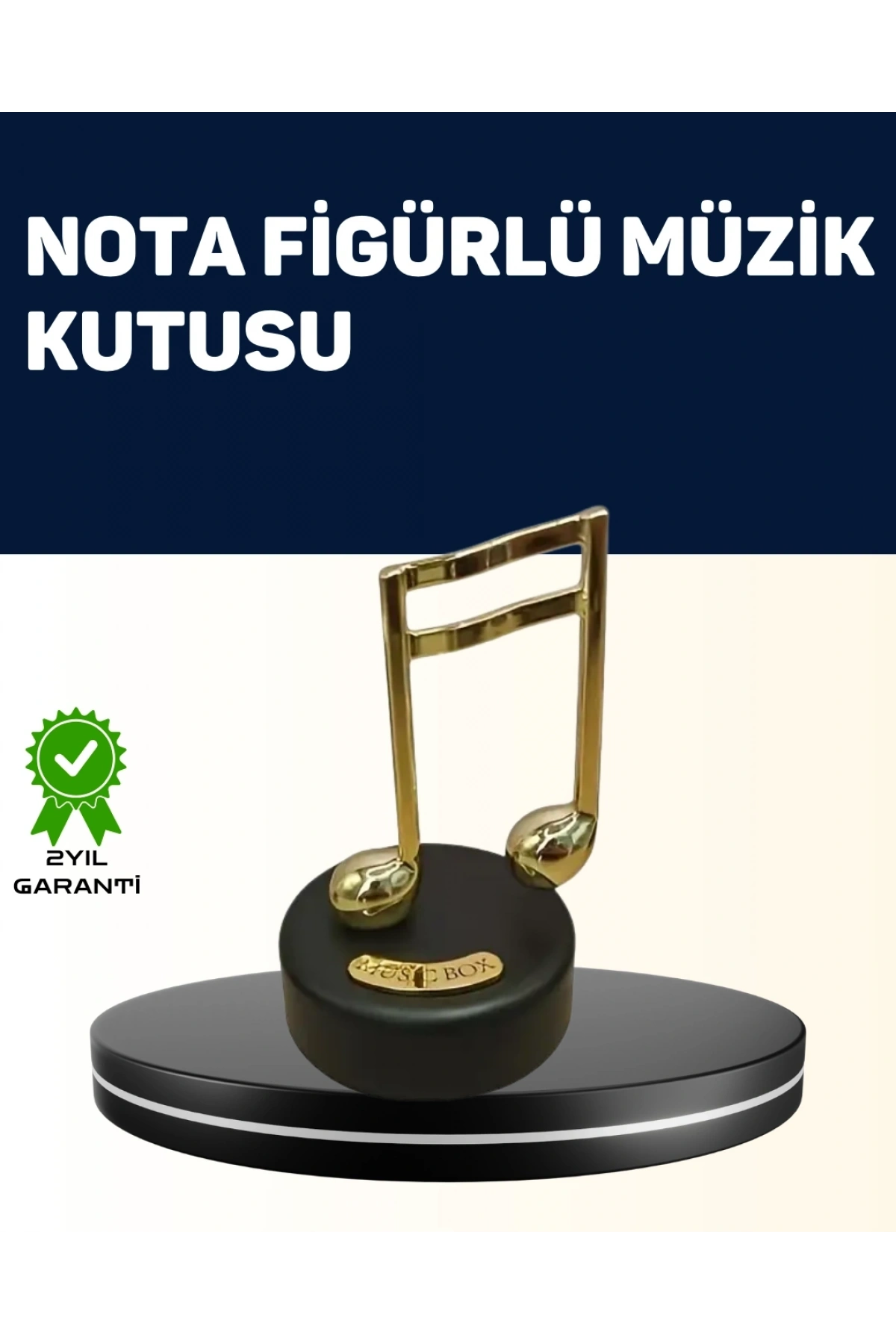 Melodious Music Altın Nota Figürlü Müzik Kutusu