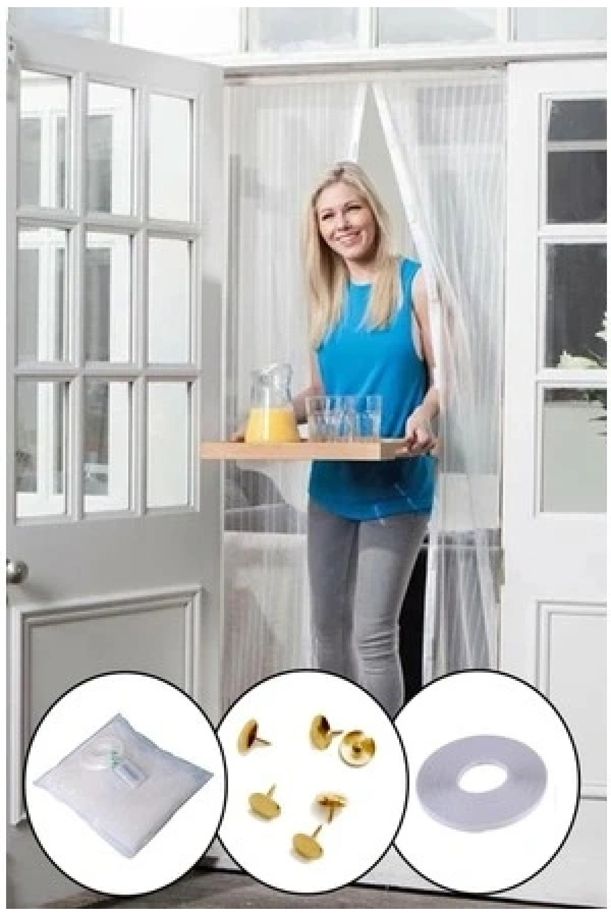 Mıknatıslı Kapı Sinekliği Tül Perde 105 x 205 cm (5047)