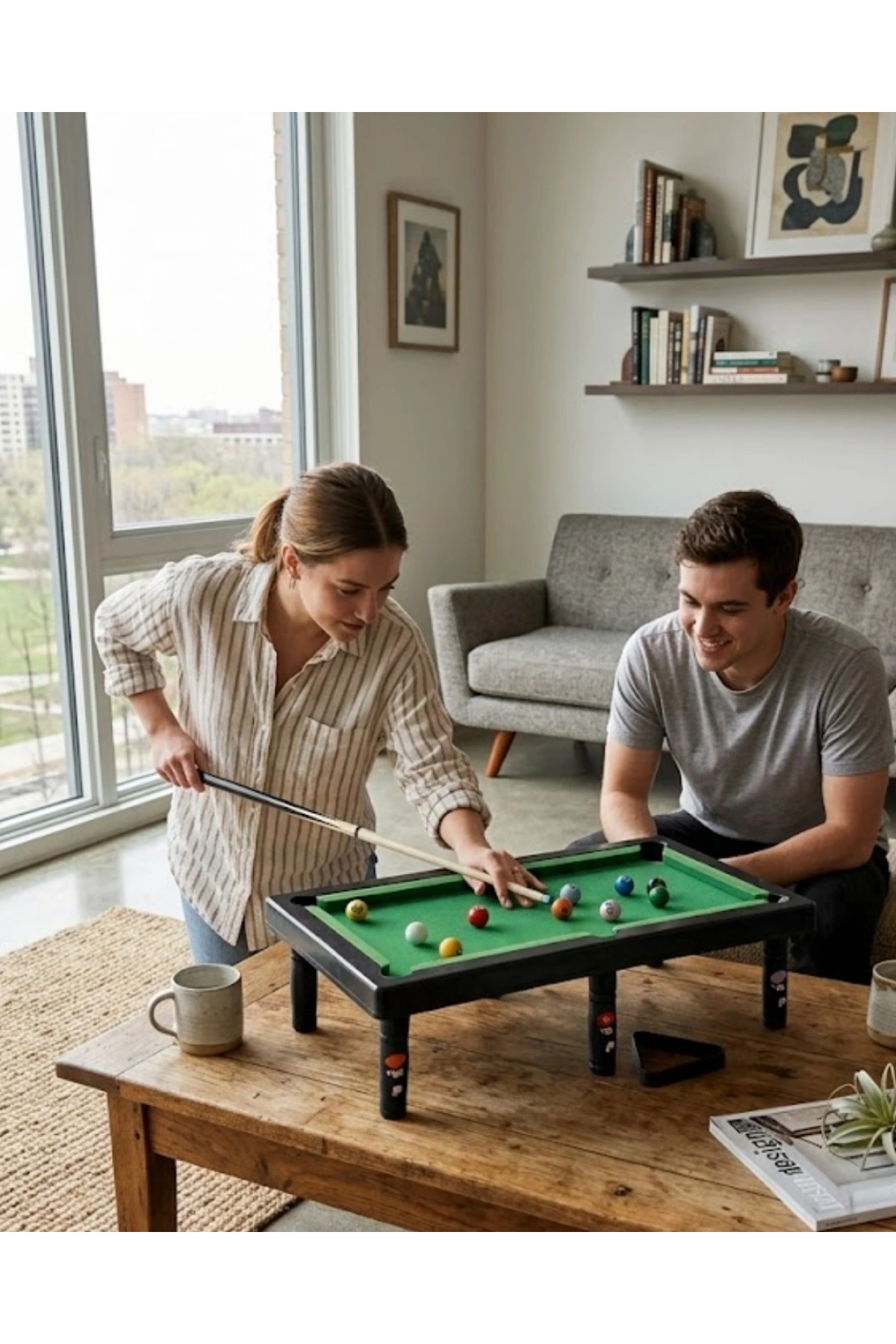 Mini Bilardo Masası Oyuncak Seti Çocuklar İçin Eğlenceli Masa Oyunu