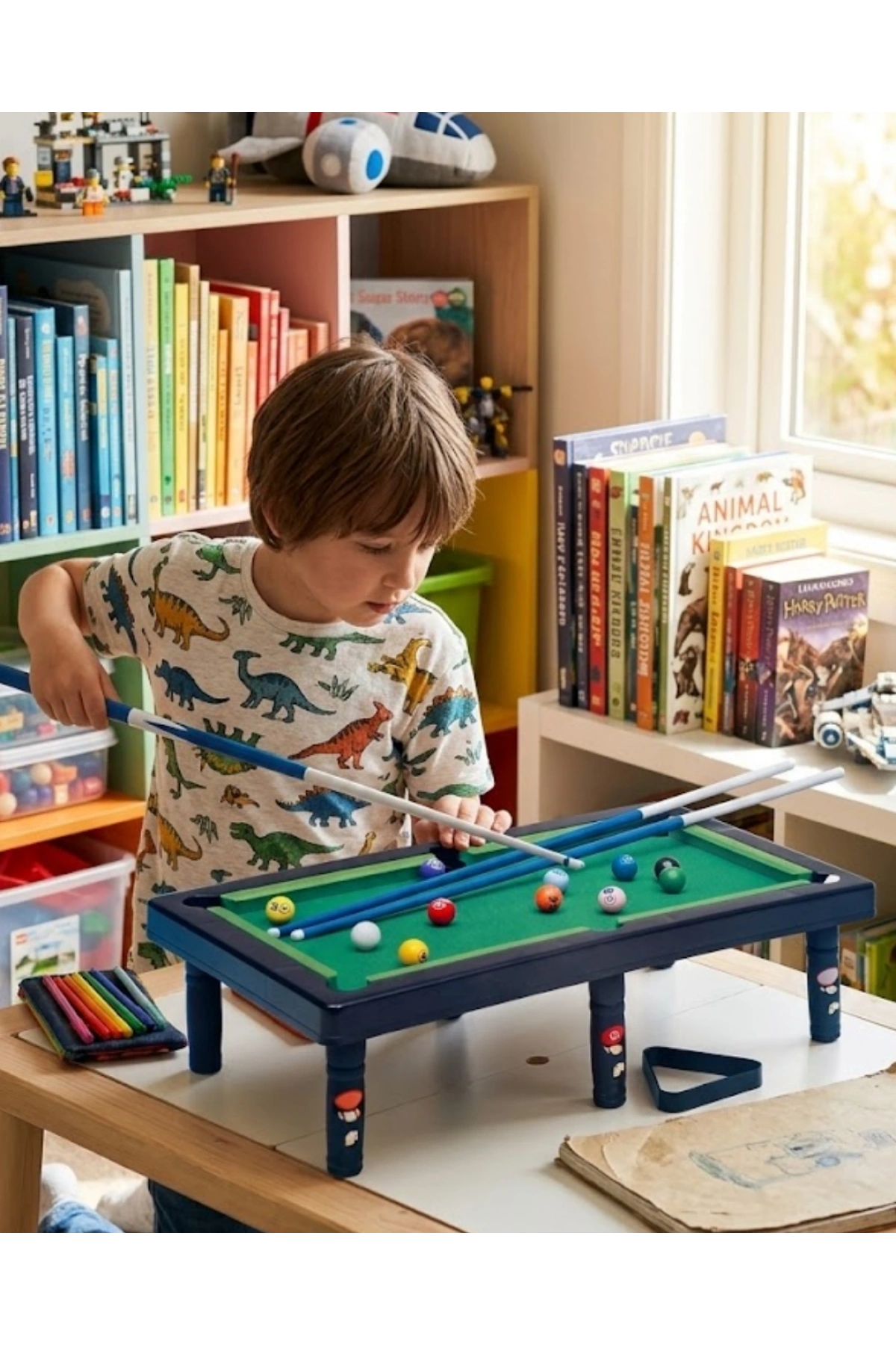 Mini Bilardo Oyunu Seti Evde Eğlenceli Masa Oyunu Çocuk ve Aile