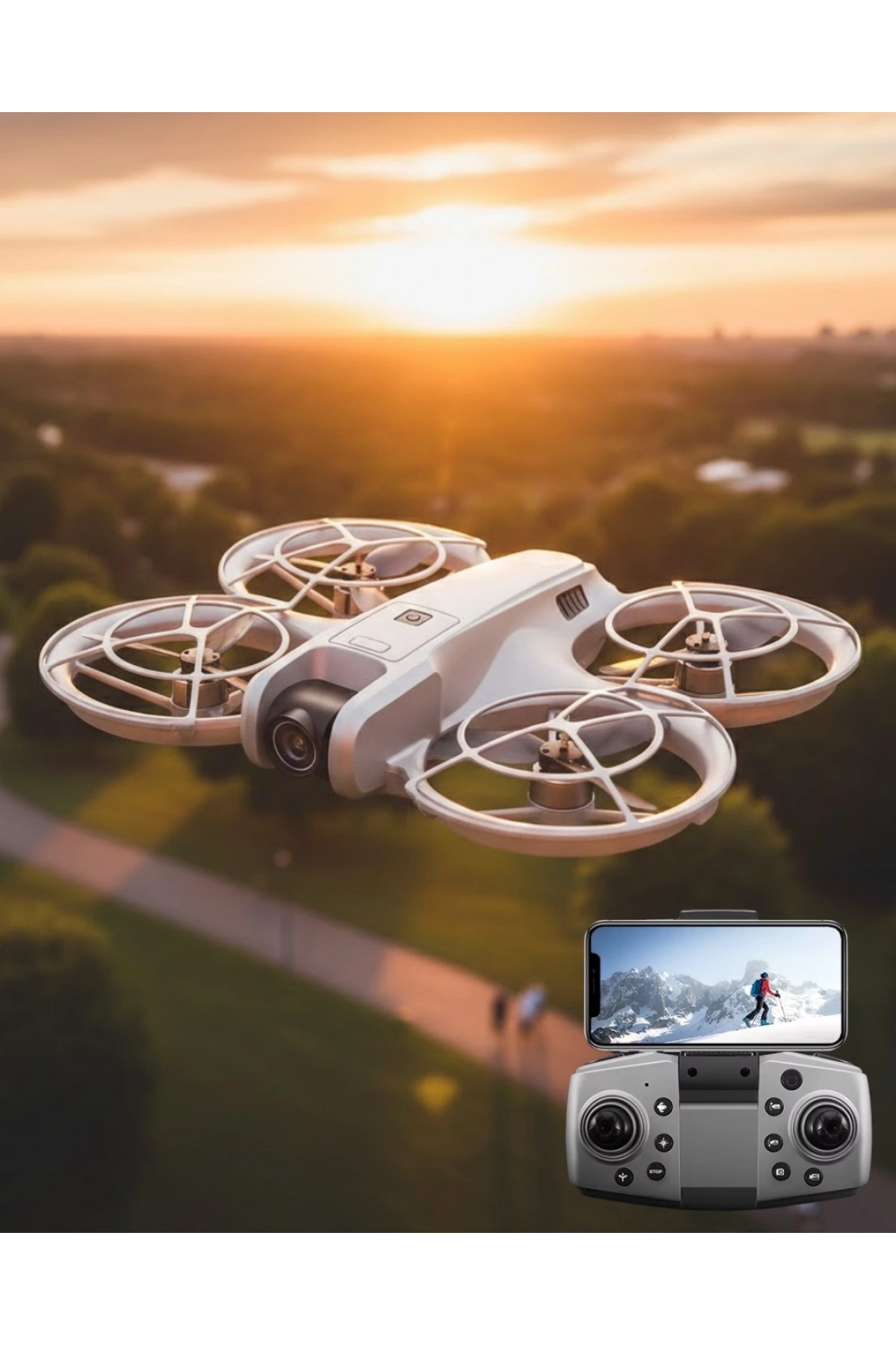 Mini Drone Kameralı Headless Mod LED Işıklı Akıllı Uçuş Sistemi