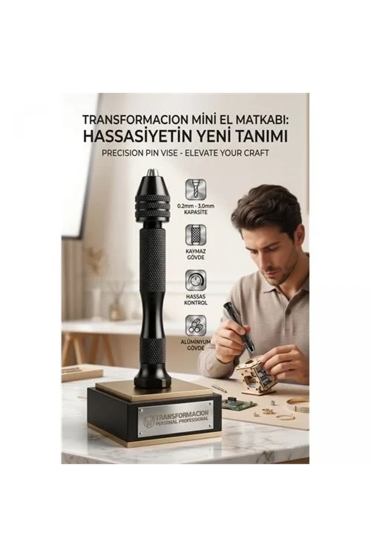 Mini El Matkabı - Hobi Ve Takı Tasarımı İçin Hassas Mandrenli Pin Mengene 723229