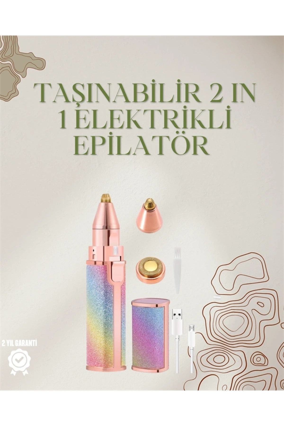 Mini Elektrikli Epilatör Cihazı – USB Şarjlı, Acısız Yüz ve Kaş Bakım Aleti