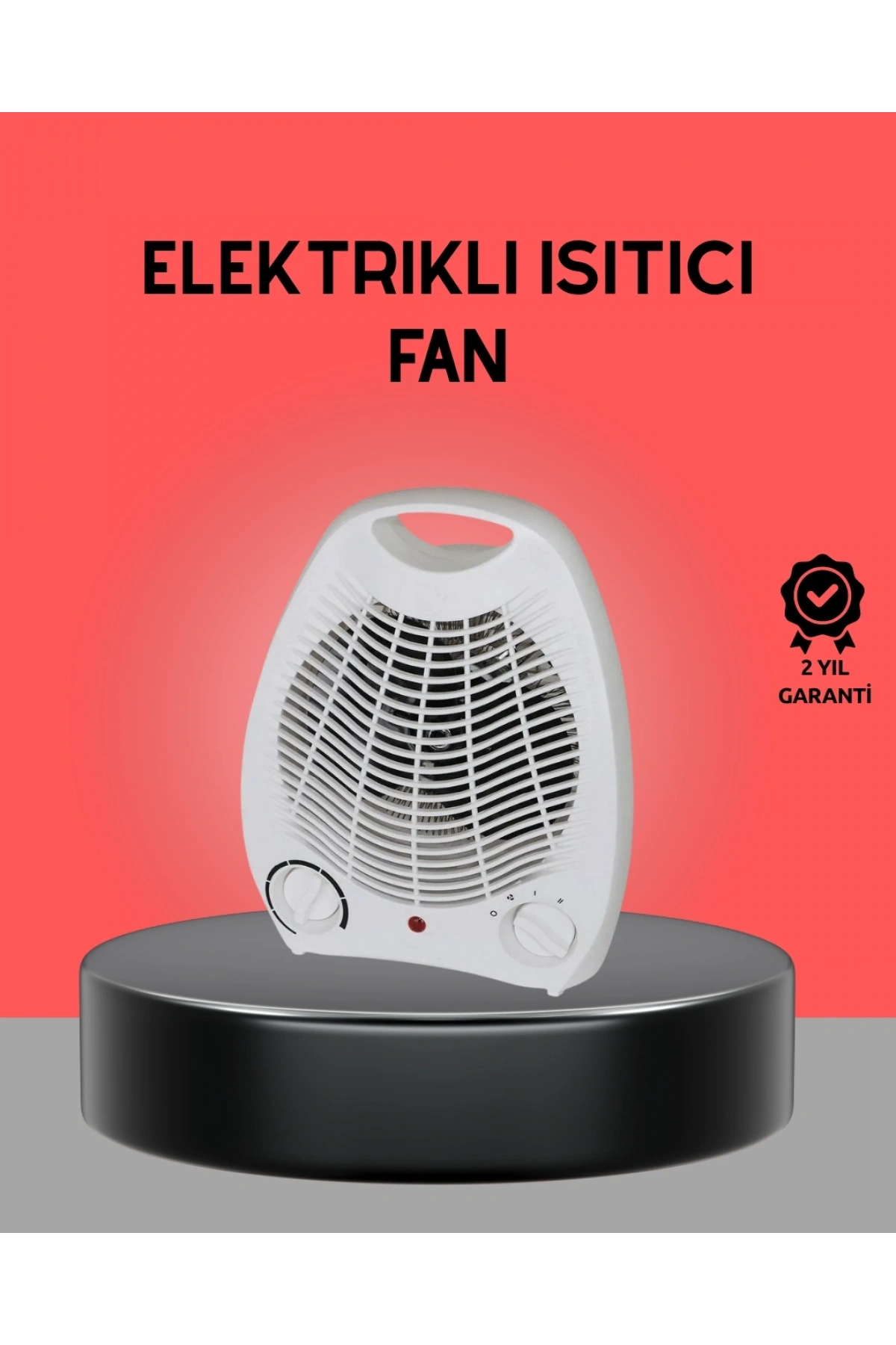 Mini Elektrikli Isıtıcı 2000W – Termostatlı Fanlı Isıtma, Taşınabilir Tasarım