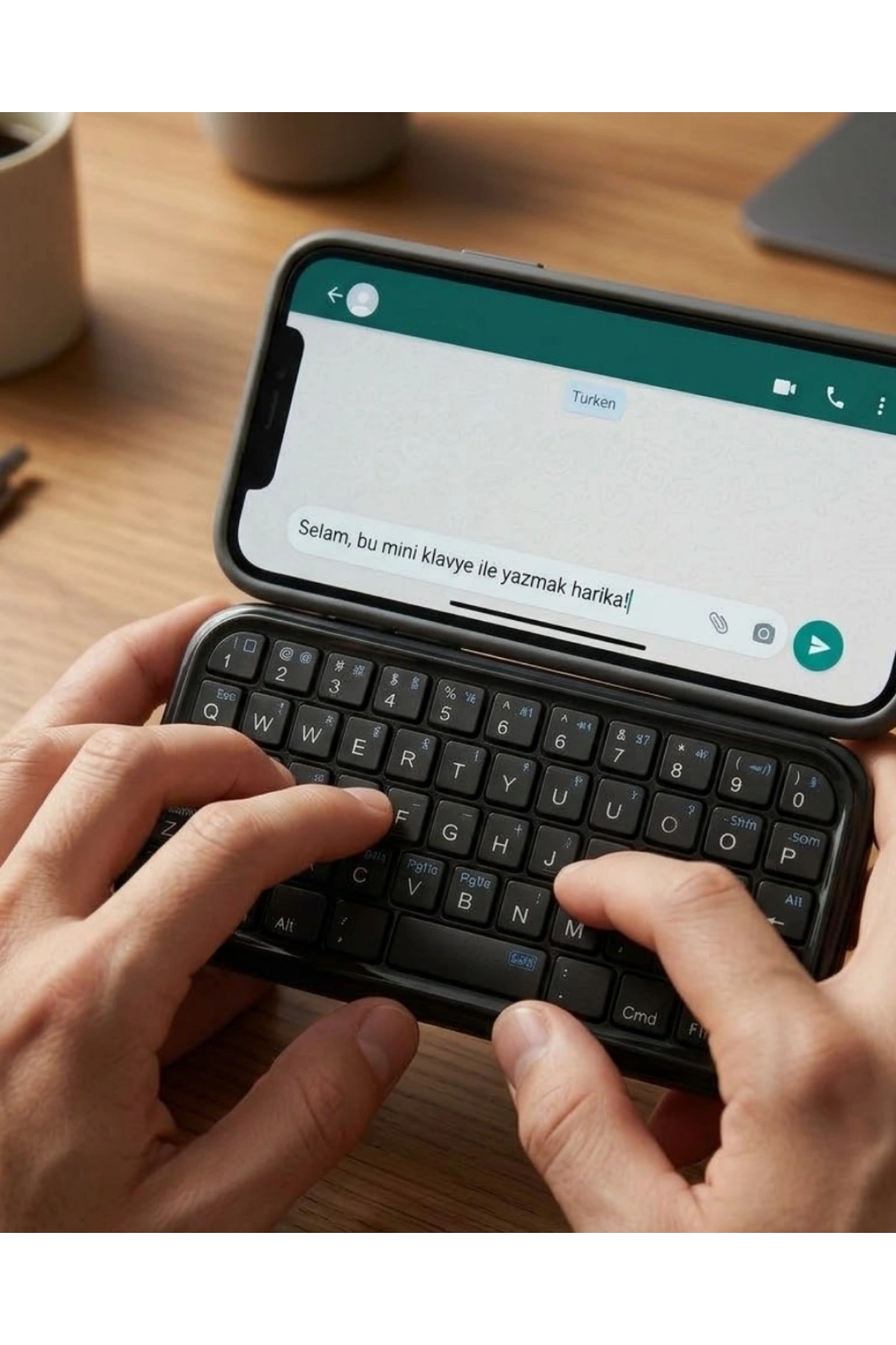 Mini Kablosuz Bluetooth Klavye USB Şarjlı Taşınabilir Klavye