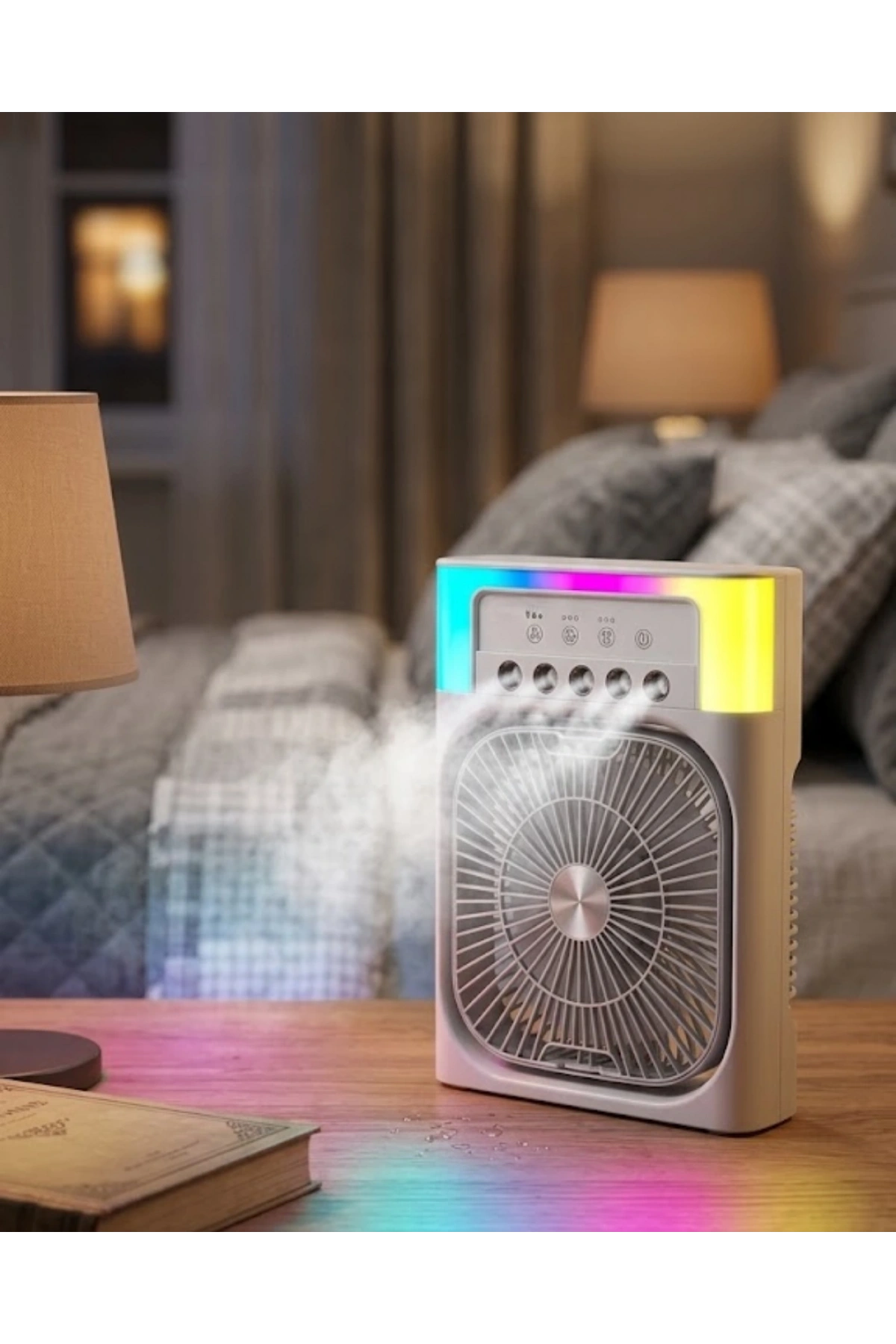 Mini Klima Fan Su Hazneli USB Şarjlı Sessiz Masaüstü Soğutucu