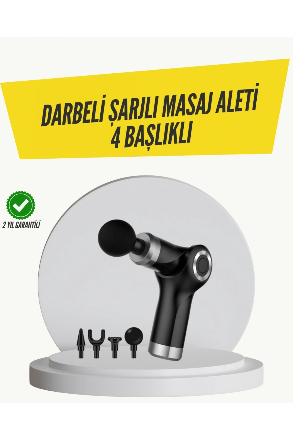 Mini Masaj Tabancası 4 Başlık 6 Hız Ayarlı