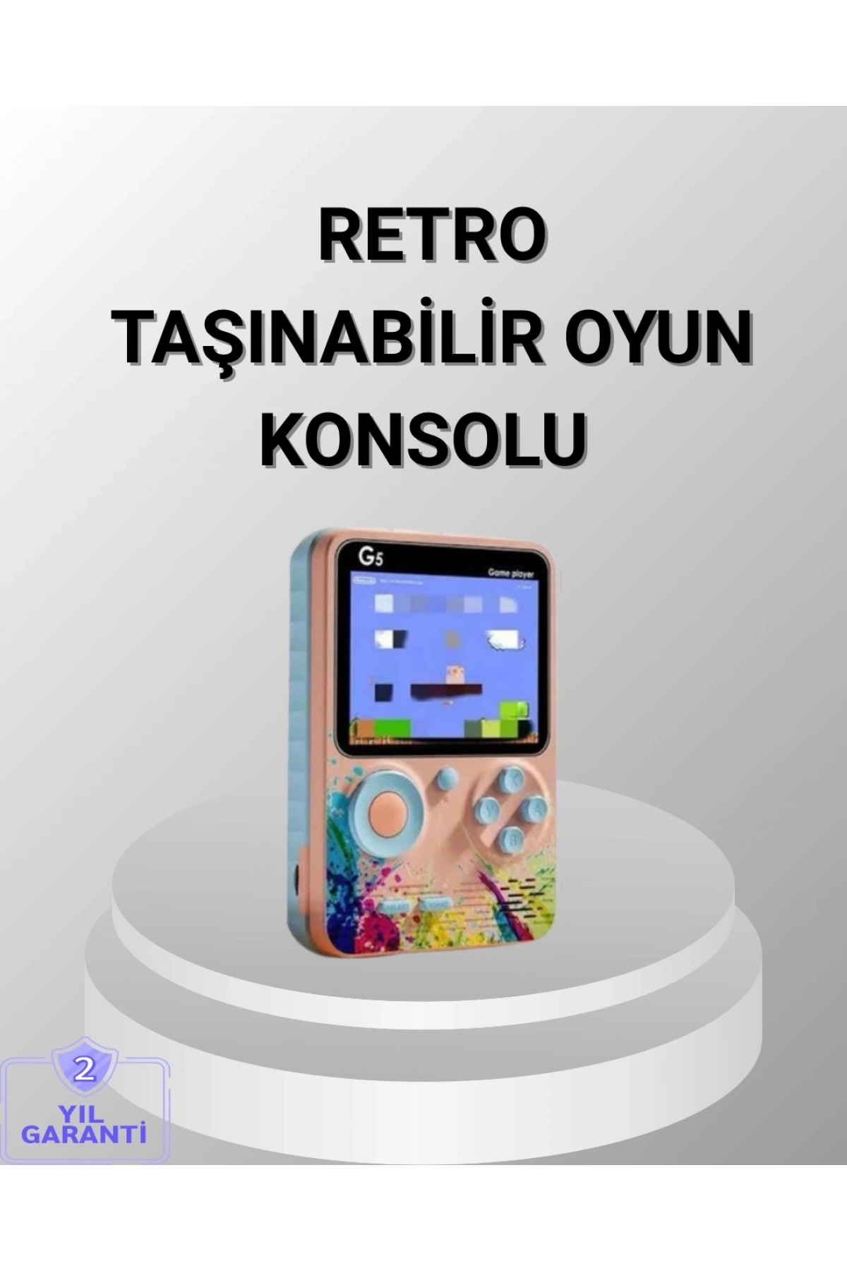 Mini Retro Oyun Konsolu 500 Oyunlu 3.0 İnç Ekran ve Şarjlı Batarya