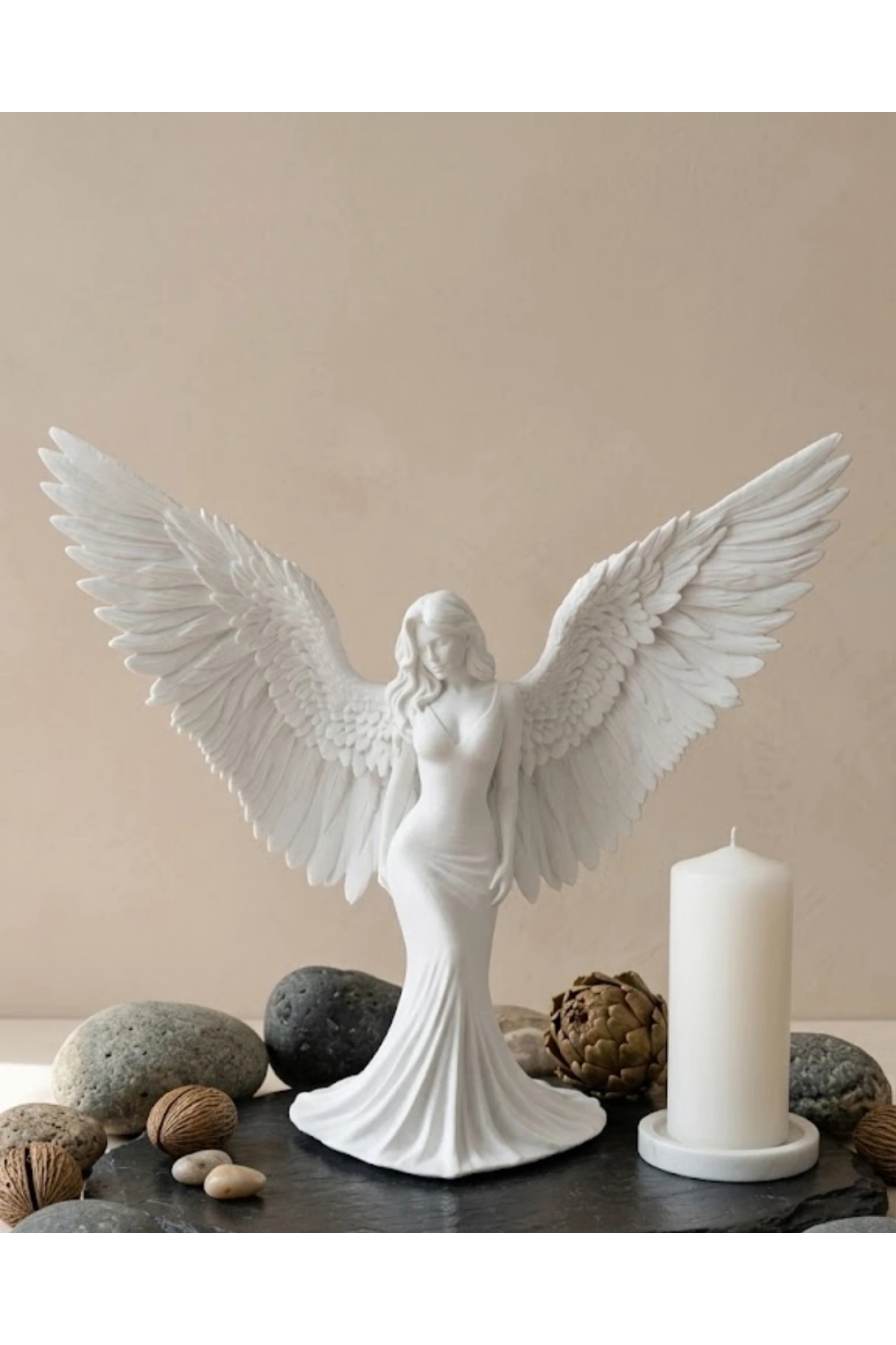 Minimalist Melek İnsan Figürlü 3D Heykel Dekoratif Biblo Ev Dekoru