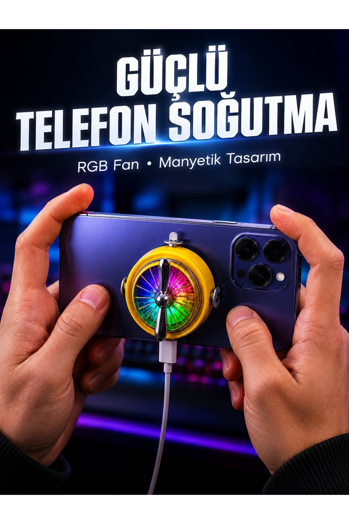 Mobil Oyuncular İçin RGB Işıklı Telefon Soğutucu