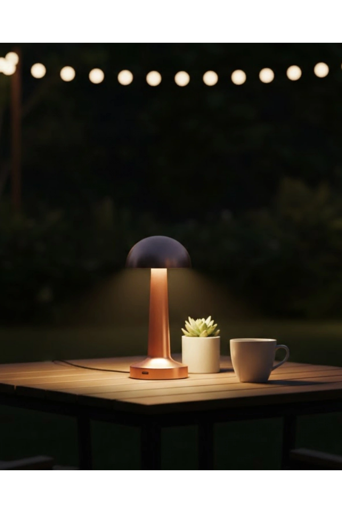 Modern Bronz Masa Lambası 3 Renk LED Dokunmatik Şarjlı Model