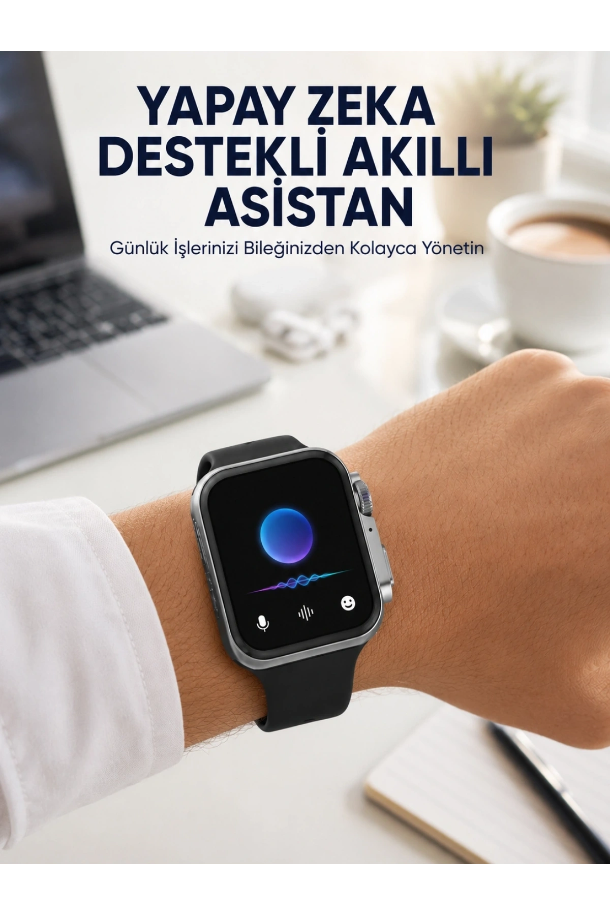 Modern Tasarımlı Akıllı Saat Uzun Pil Süresi ve Net Ekran Yeni Nesil