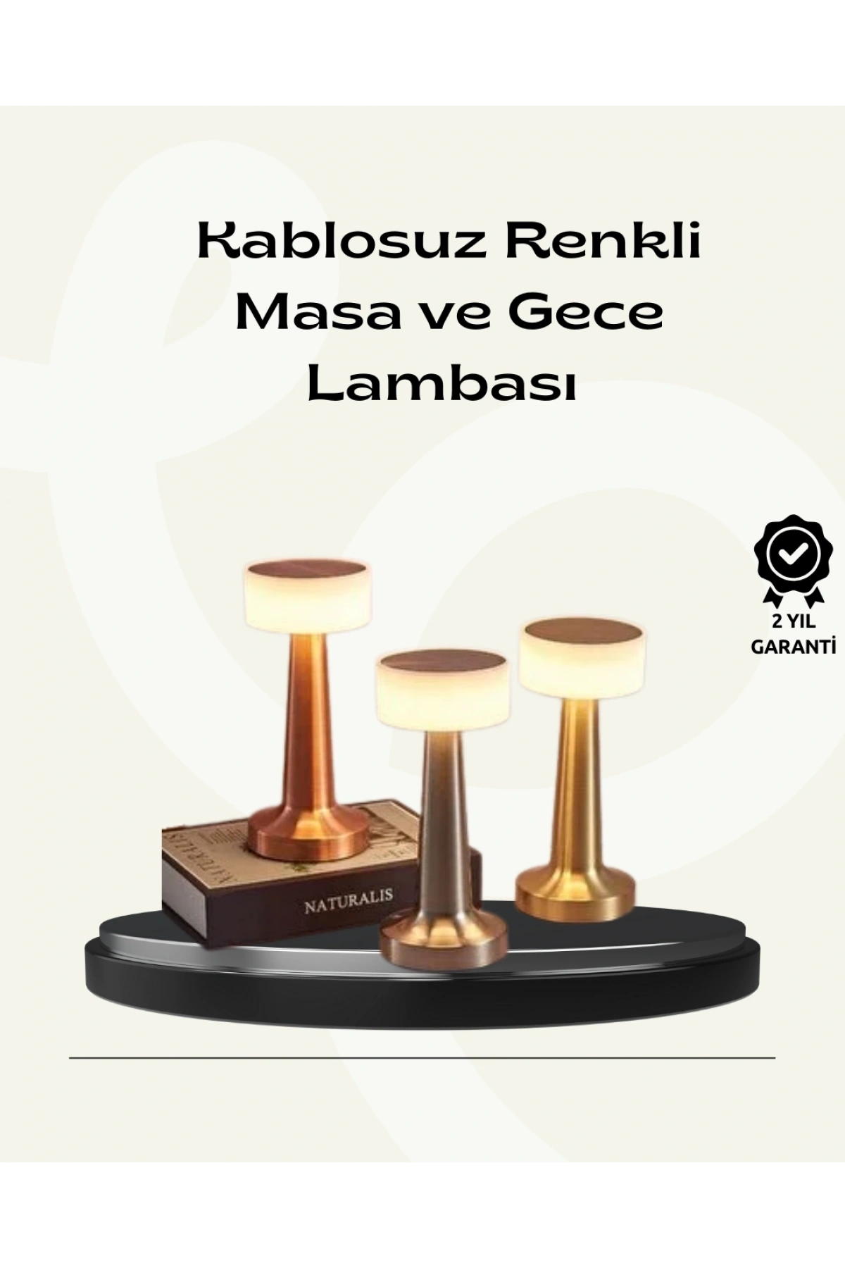 Modern USBli Kablosuz Masa Lambası – Minimalist Tasarım, 3 Farklı Parlaklık