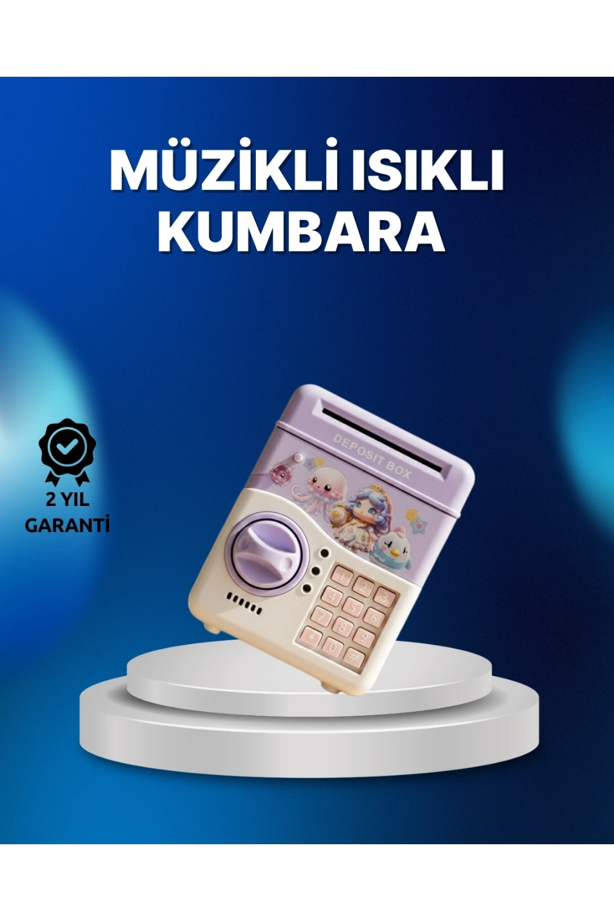 Mor Otomatik Para Girişli Elektronik Şifreli Kumbara