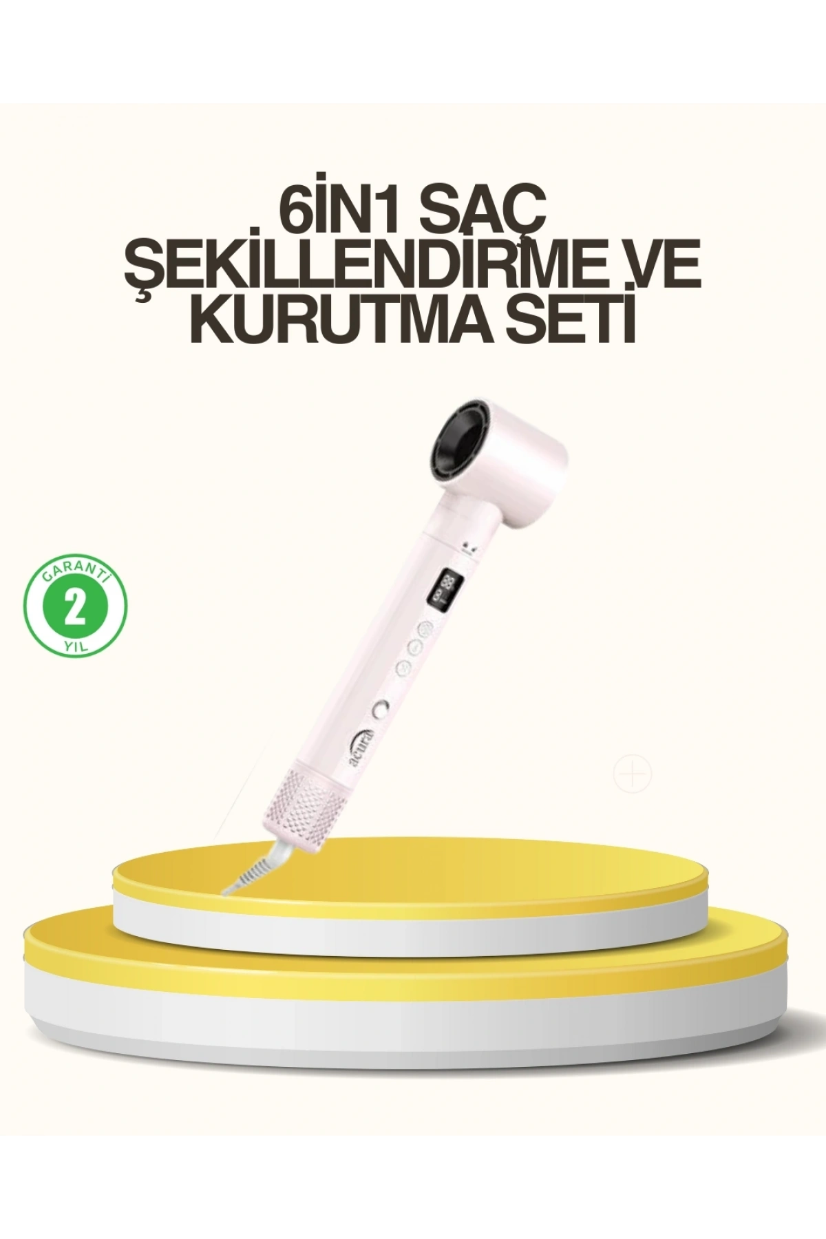 Motorlu LCD Ekranlı Saç Şekillendirme Seti