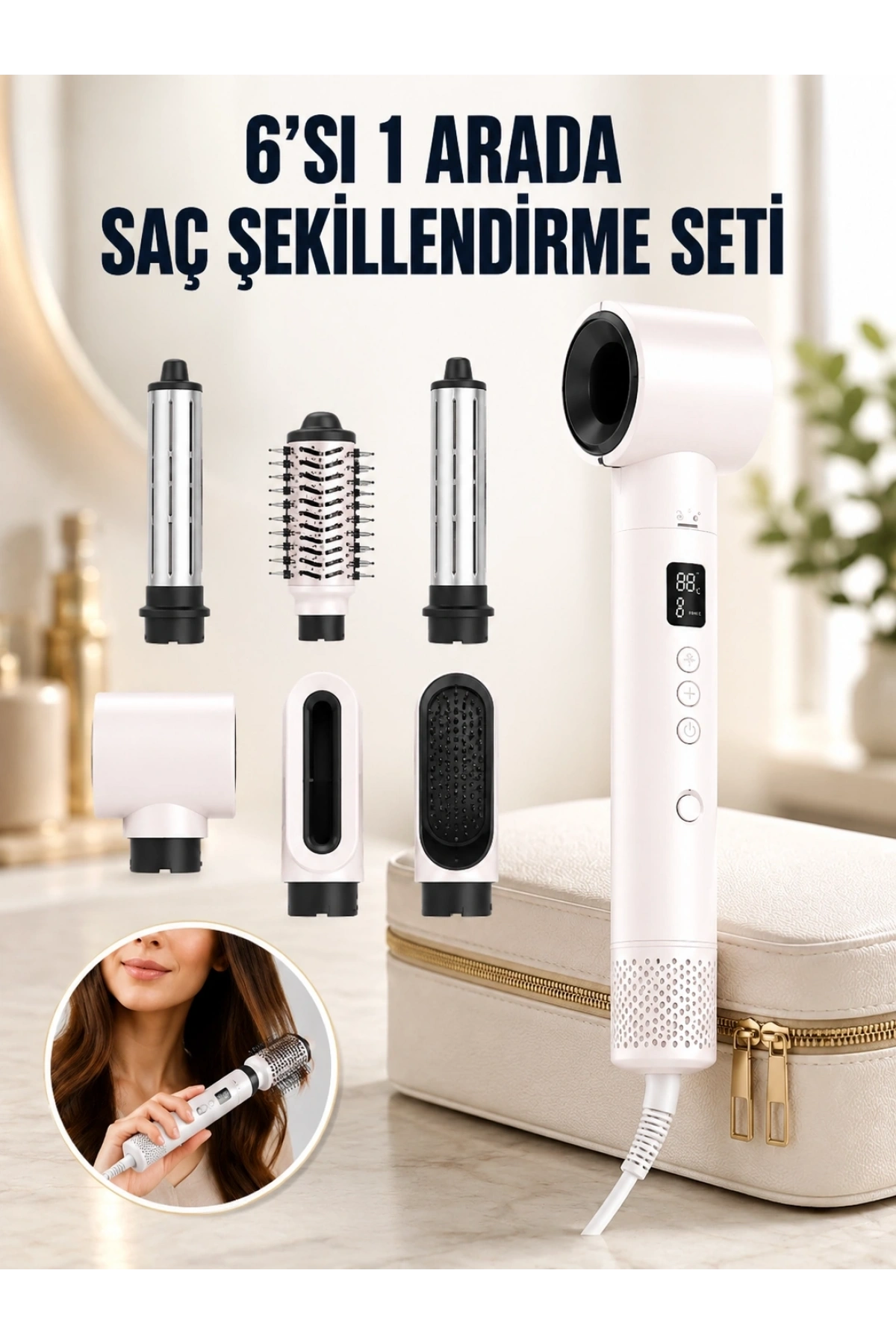 Negatif İyon Teknolojili 6-in-1 Profesyonel Saç Şekillendirici