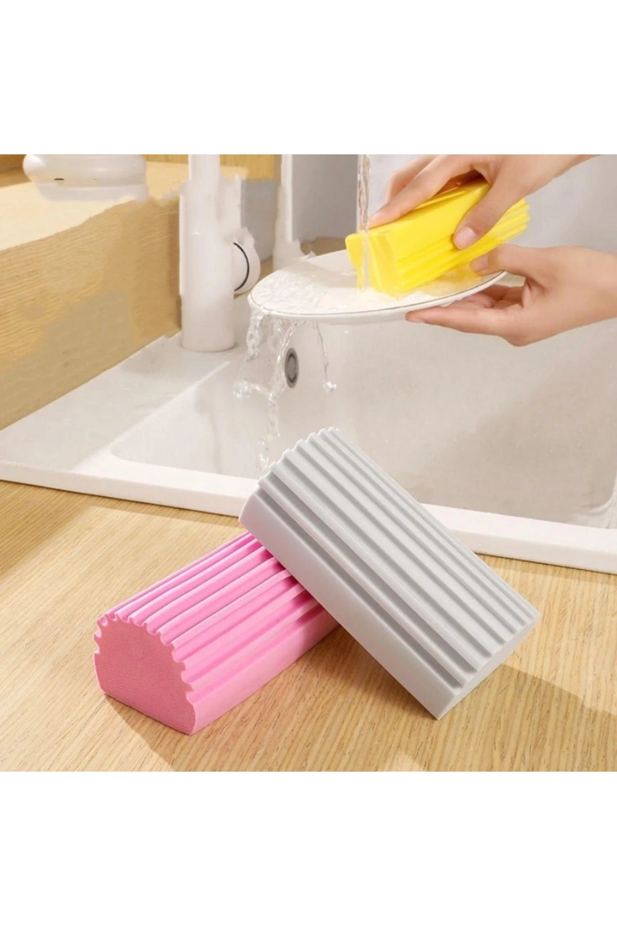 Nemli Silgi Süngeri Banyo,Mutfak ve Araba İçin Temizlik Süngeri (5047)