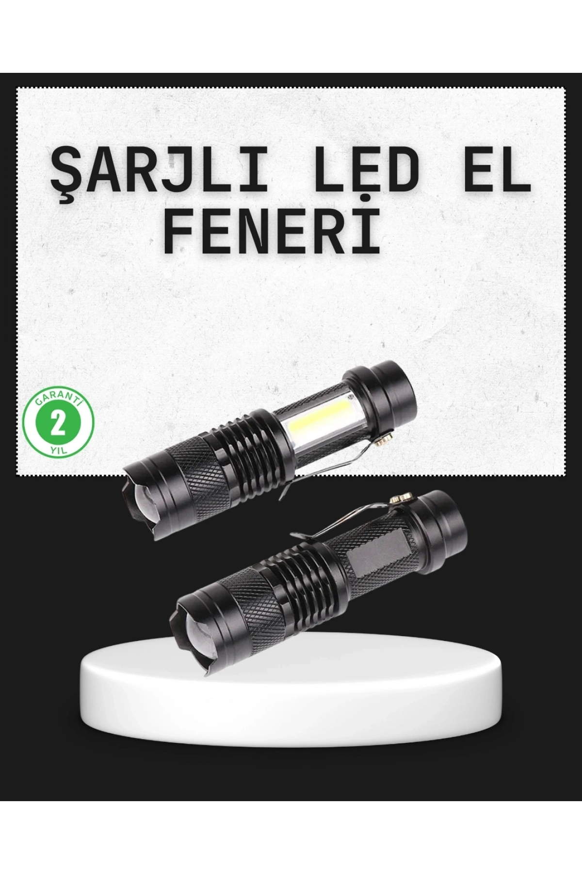 Odak Ayarlı 2000 Lümen Şarjlı LED El Feneri