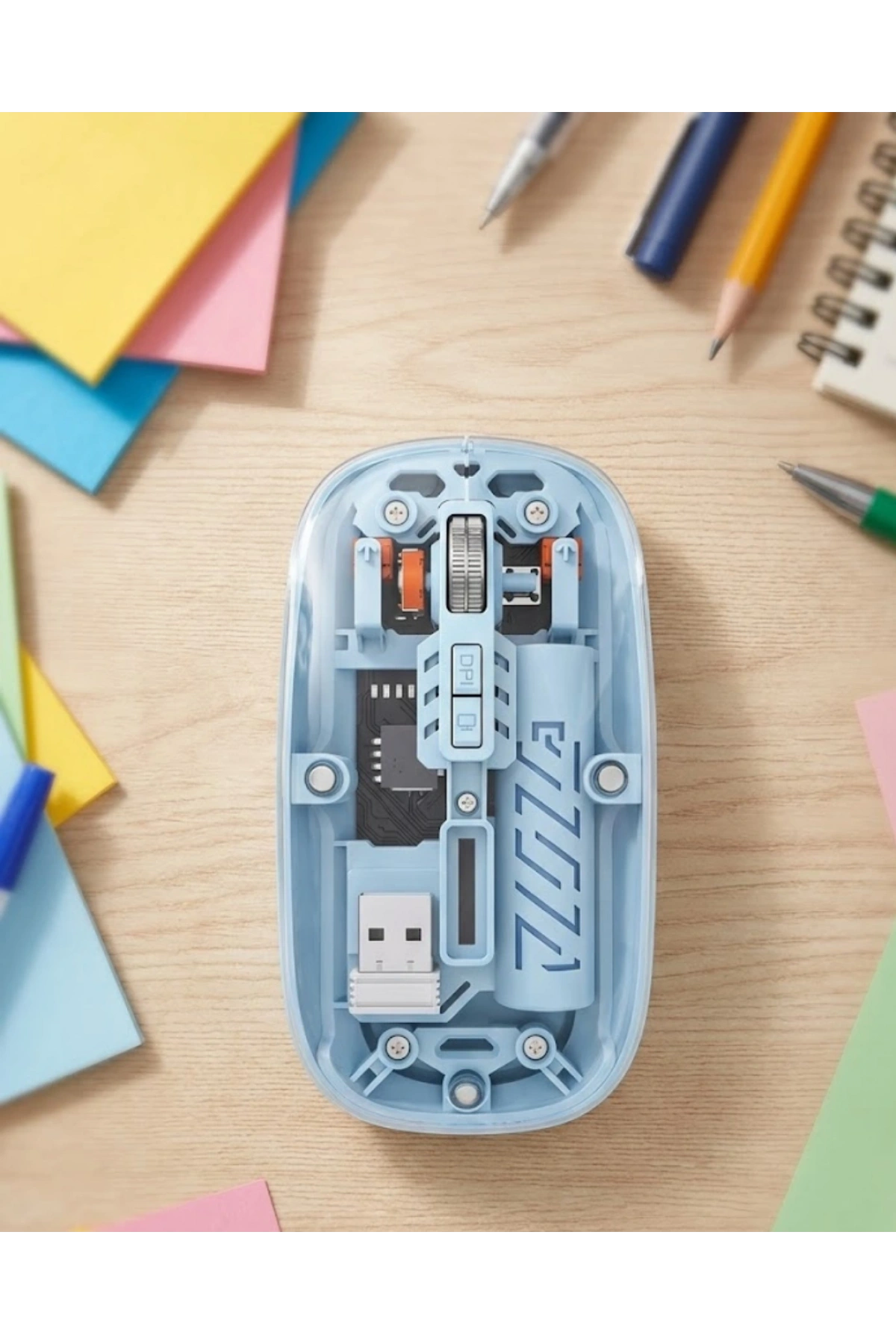 Ofis ve Günlük Kullanım İçin Mavi Bluetooth Kablosuz Mouse