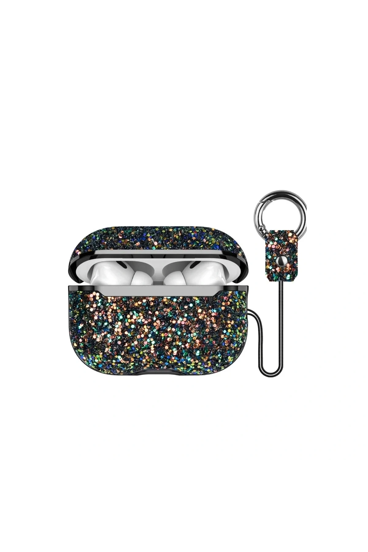 Onegif Apple Airpods Pro 2 (2.nesil) Bright Simli Airpods Kapak - Siyah